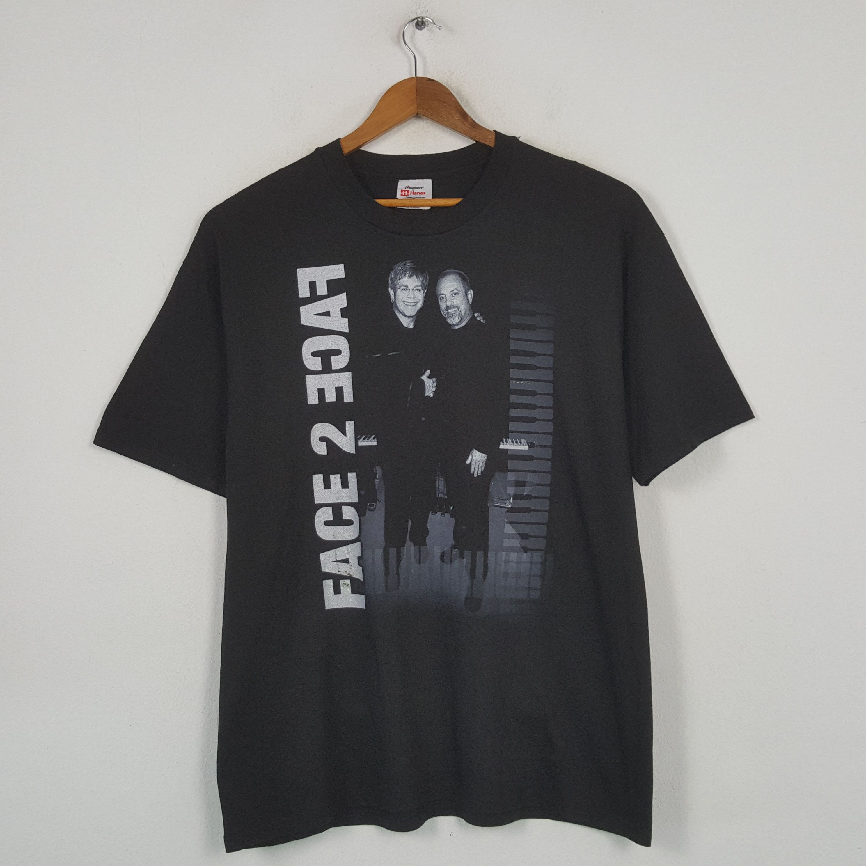 Hanes Vintage FACE 2 FACE Elton John Billy Joel T-shirt 31 Size US XL / EU 56 / 4 - 1 Thumbnail