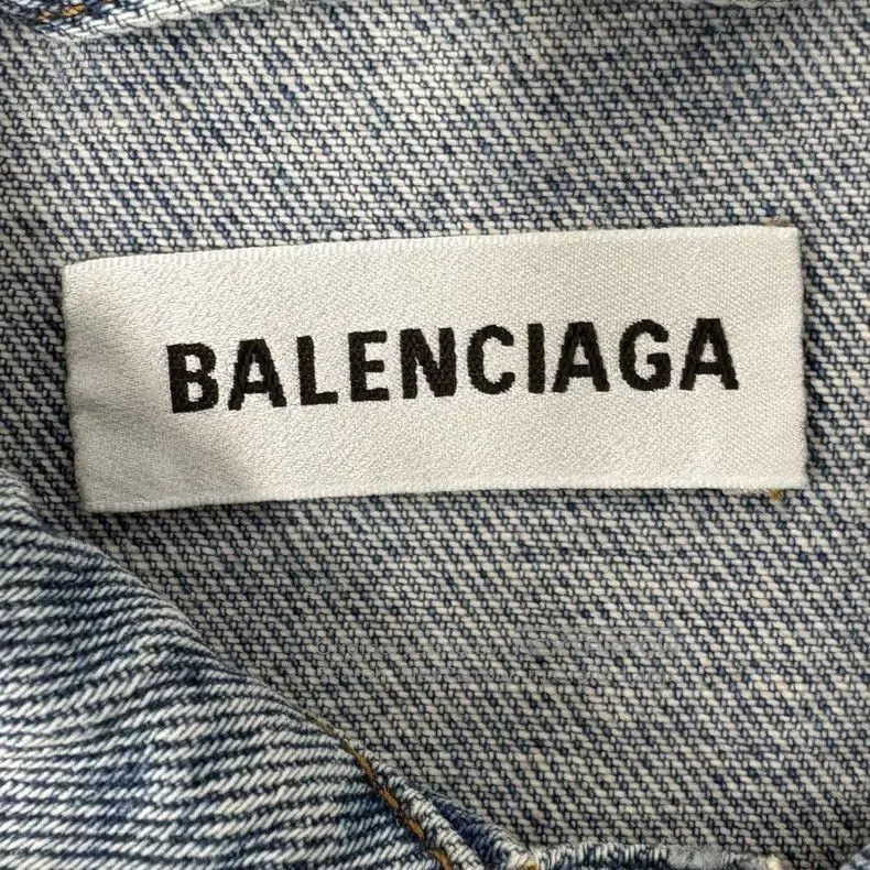 Balenciaga Balenciaga Blue Denim Jacket with Crystals. Size US L / EU 52-54 / 3 - 5 Thumbnail
