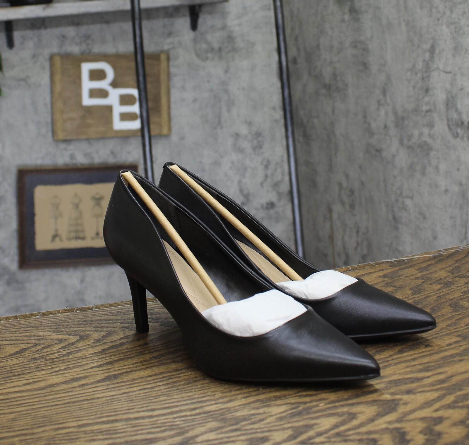 Other Nwt On 34th Slip On Pumps 10018690100 Black Leather 9m Size US 9 / IT 39 - 1 Thumbnail