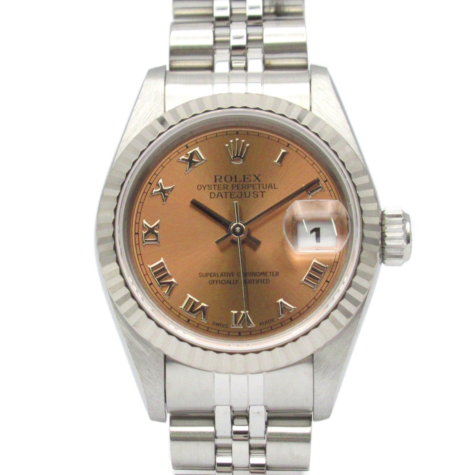 Rolex Datejust T Number Women Watch Automatic Winding K18Wg (White Gold) Stainless Steel Pink Ro