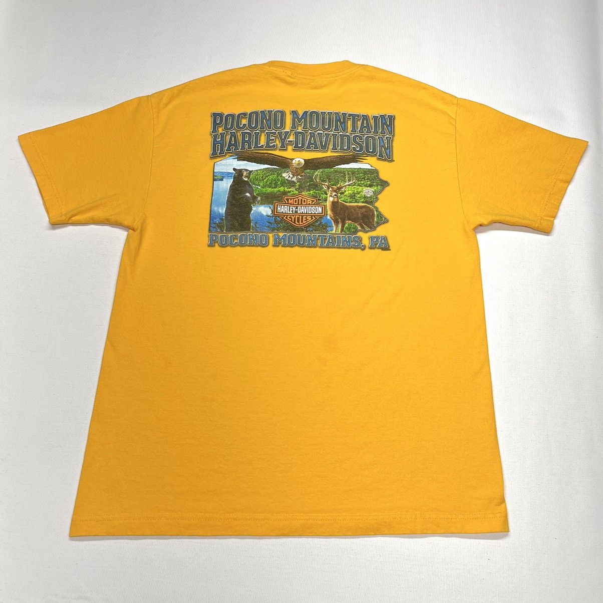 Harley Davidson Harley Davidson Tee Shirt Yellow Pocono PA Bike Motorcycle Size US L / EU 52-54 / 3 - 1 Thumbnail