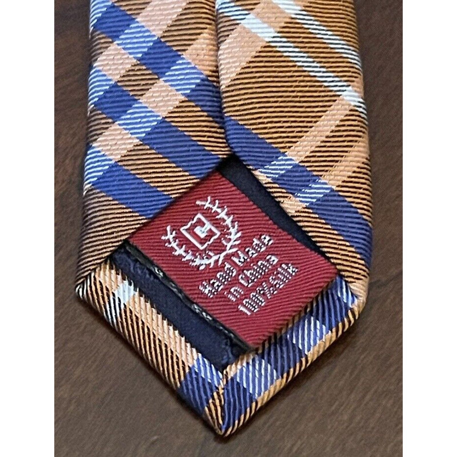 Chaps Chaps Orange Blue Hand Made 100% Silk Made In China Size ONE SIZE - 7 Thumbnail