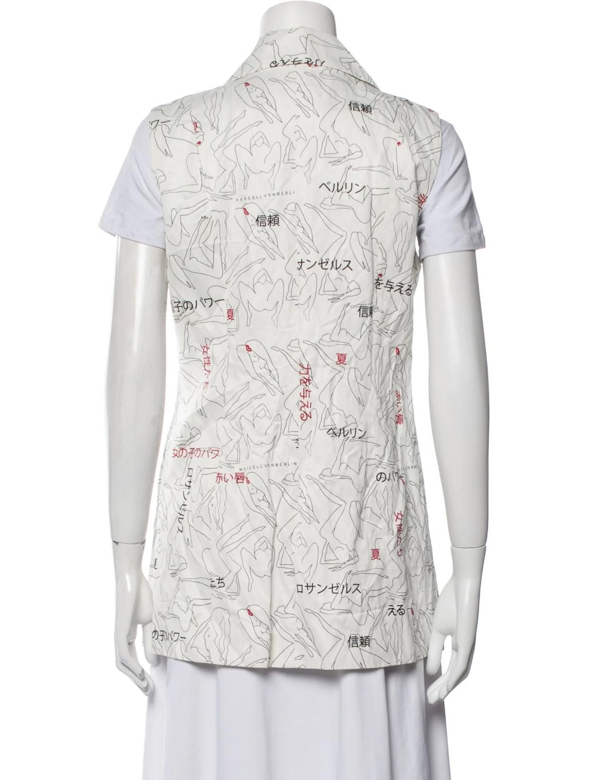 Other Marcell Von Berlin White Printed Vest Size: M | US 8 Size M / US 6-8 / IT 42-44 - 3 Thumbnail