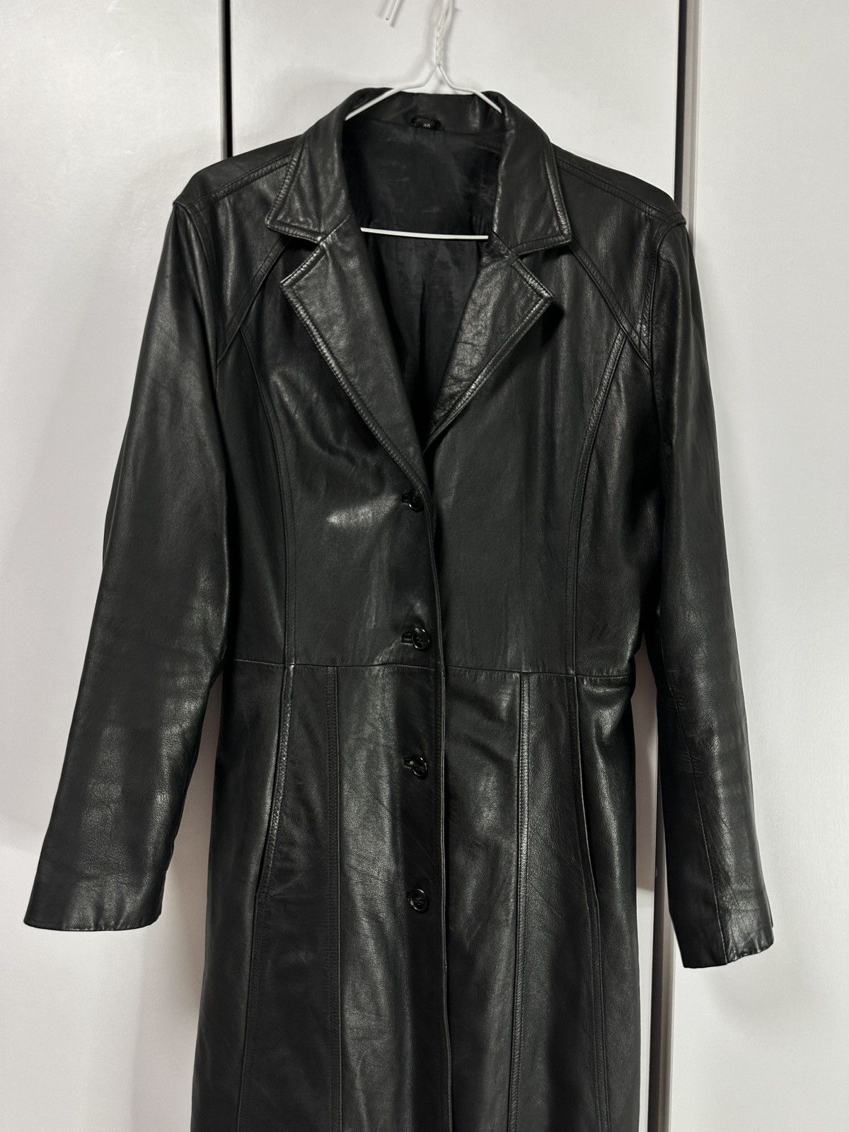 Other Leonardo women's leather long coat, vintage, size m Size M / US 6-8 / IT 42-44 - 2 Thumbnail