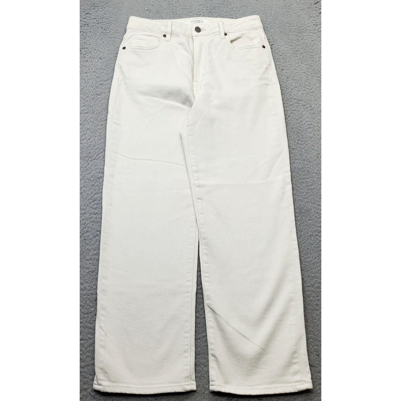 Vintage Hidden Womens Jeans Size 27 White Crop Wide-Leg Vtg Tracey Sea Salt Wash HD1551ST-SS Jeans Size 27" / US 4 / IT 40 - 2 Thumbnail