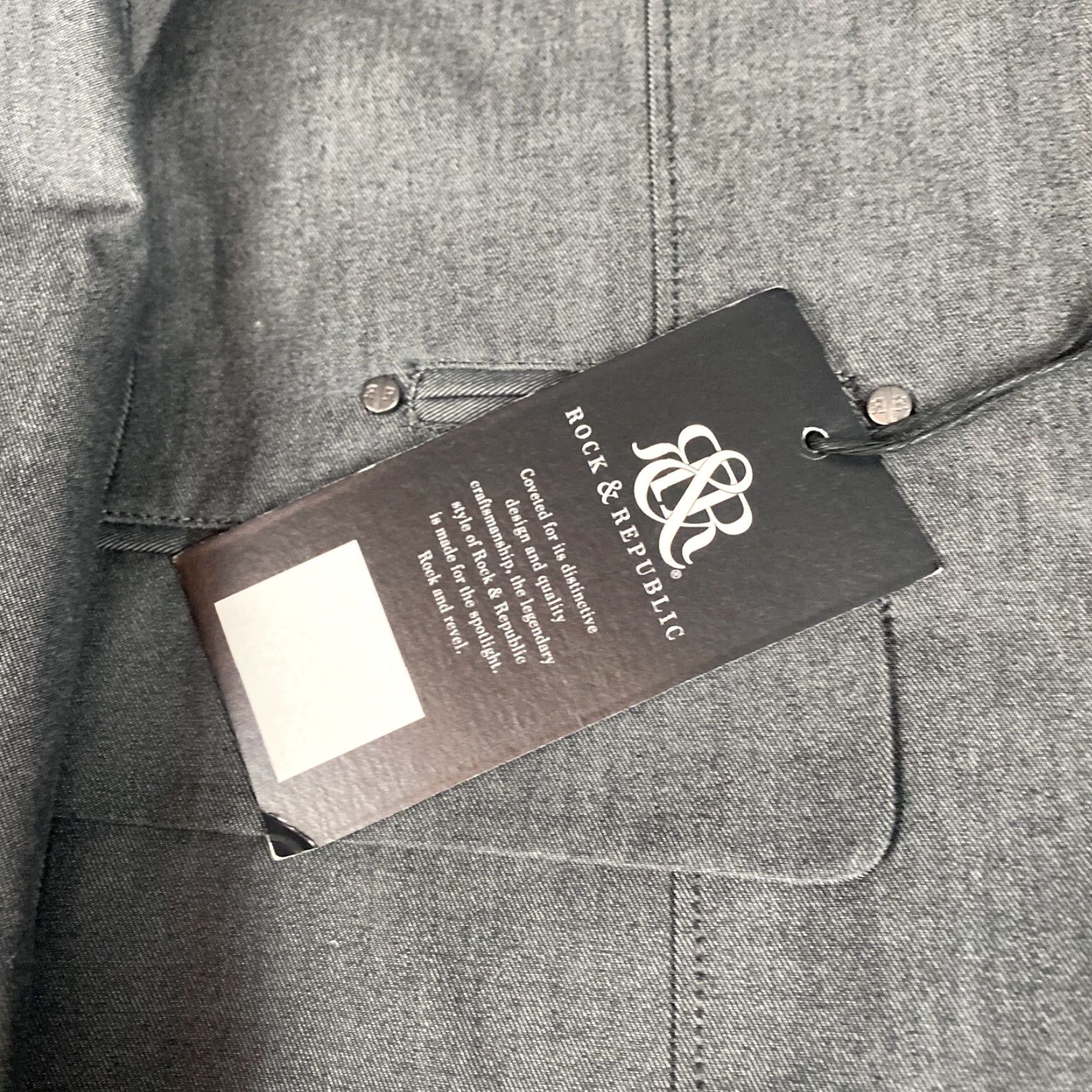 Vintage Rock & Republic Blazer Jacket Sport Coat 40R Mens Gray NEW Size 40R - 4 Thumbnail