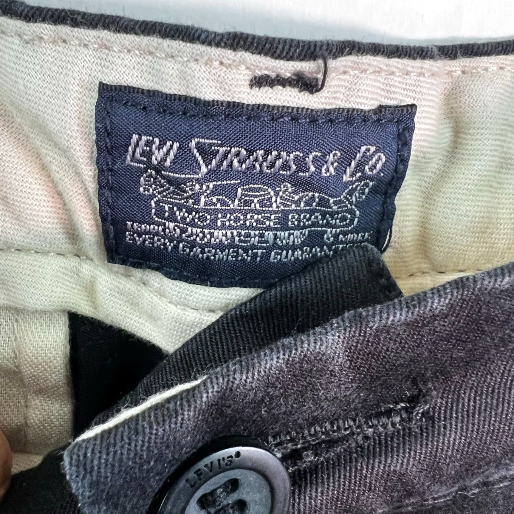 Levi's VINTAGE: No — Levis 511 Mens Straight Leg Relaxed Mid Rise Casual Black Jeans 30X32, Levi's Mens Jeans, 5-Pocket, Regular Fit, Beige Canvas? Size US 38 / EU 54 - 5 Thumbnail