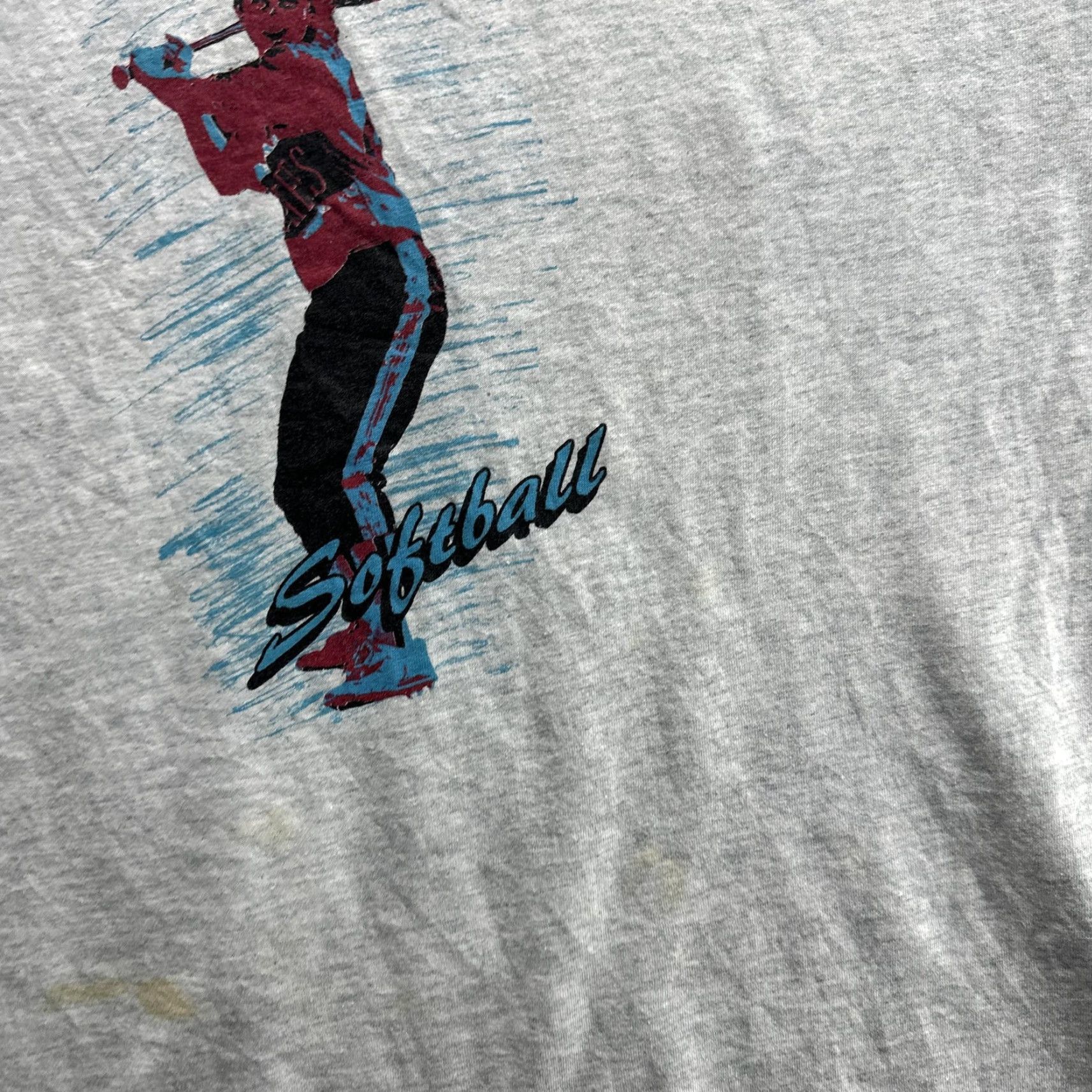 Fruit Of The Loom VINTAGE Mt Pleasant Softball Shirt Mens XL Gray Fruit of the Loom Graphic 90s Tee Size US XL / EU 56 / 4 - 7 Thumbnail