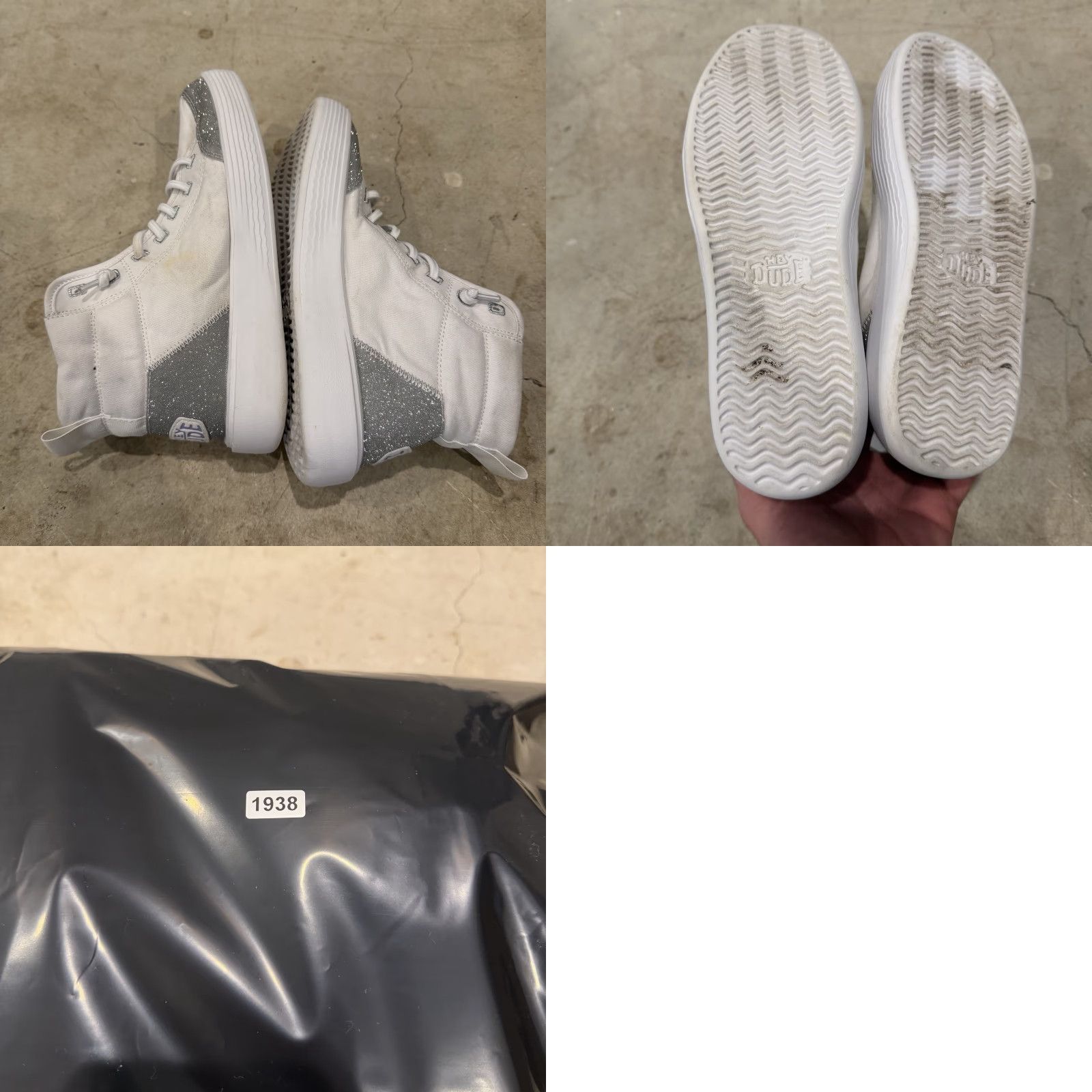 Vintage Hey Dude Cody Hi Sparkle Lace-Up High Top White Size J5 / 5 Womens Shoes Size S / US 4 / IT 40 - 8 Thumbnail