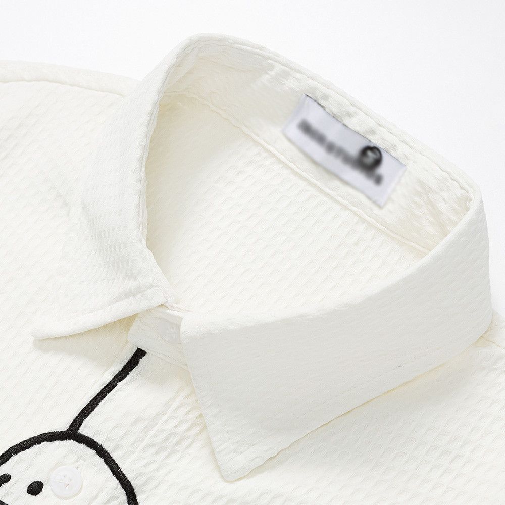 Japanese Brand Men's Loose-Fit Casual Shirt with Cartoon Puppy Embroidery Size US M / EU 48-50 / 2 - 3 Thumbnail