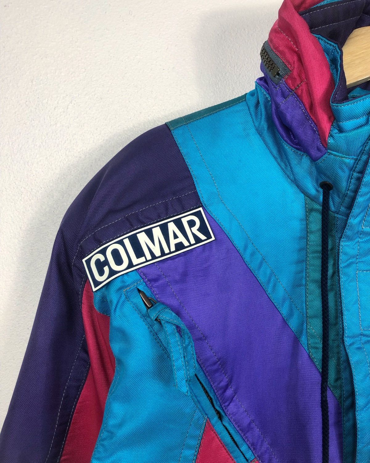 38 COLMAR Winter factory Ski Retro Multicolor Jacket Coat Italy VTG 80’s Women’s 38 GUC