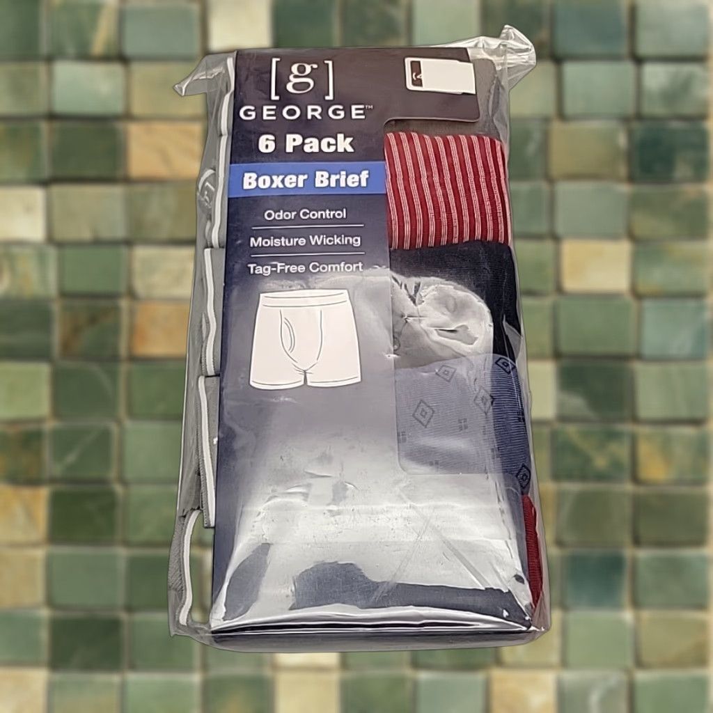 George George Boxer Briefs 6 Pack Men S Odor Control Moisture Wicking Multicolor Variety underwear Mens XS? Size 36R - 1 Thumbnail