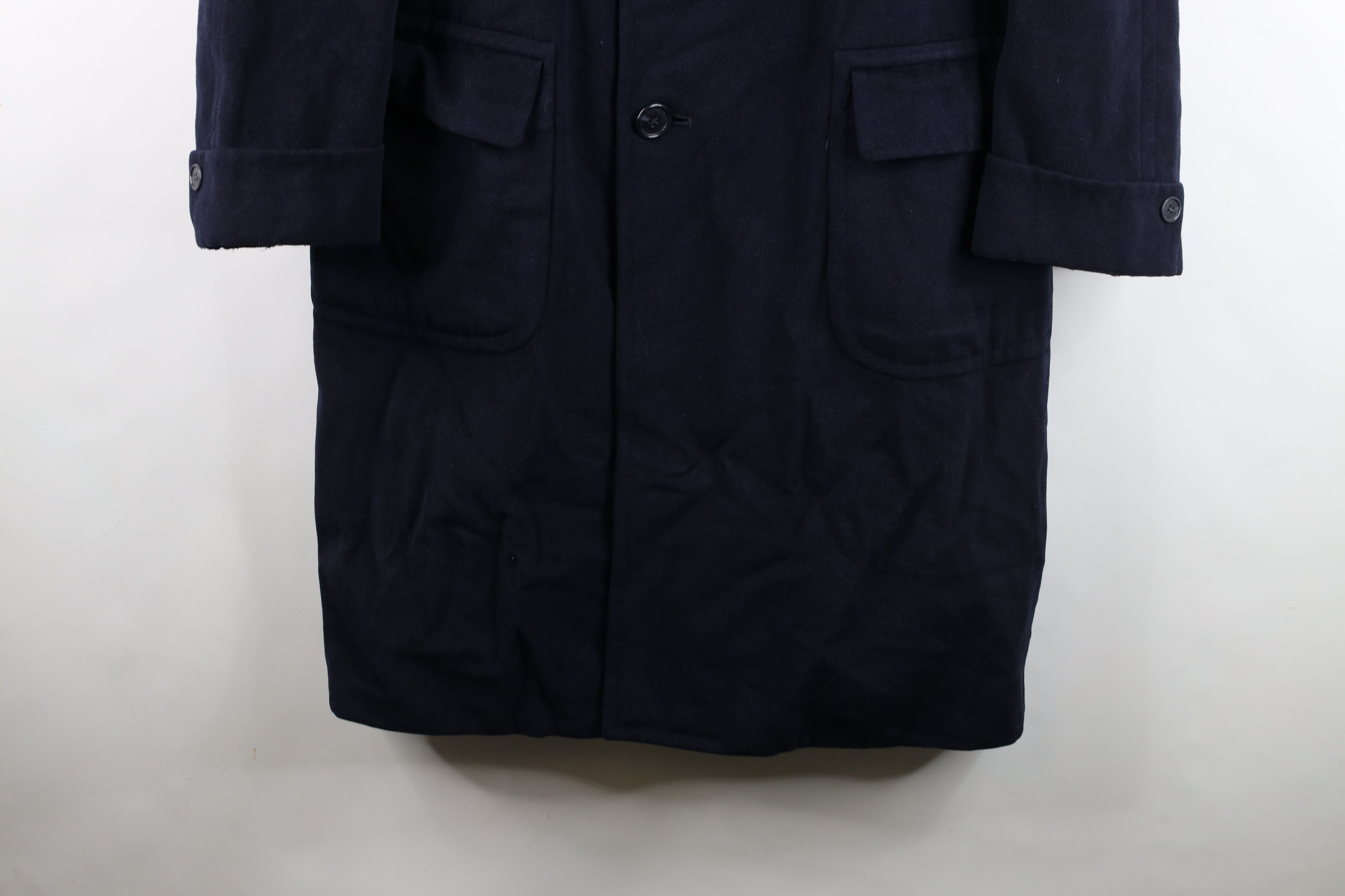 Vintage Vintage 50s 60s Streetwear Velour Wool Overcoat Jacket Blue Size US XL / EU 56 / 4 - 3 Thumbnail