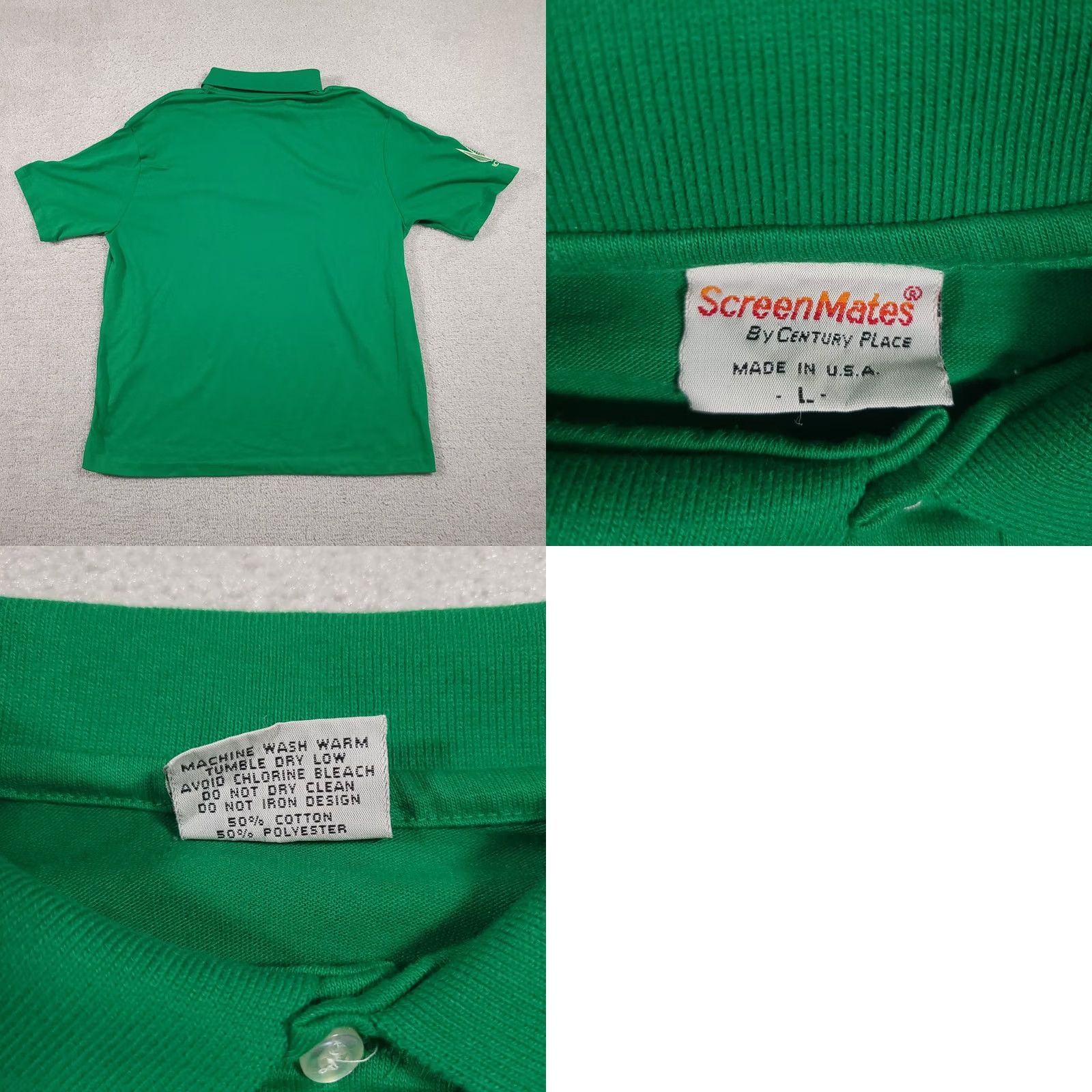 Vintage VINTAGE Polo Shirt Mens L Green Missouri Corn Growers Century Place Polo Shirt Rugby Shirt 1980s Short Sleeve Cotton Size US L / EU 52-54 / 3 - 9 Thumbnail