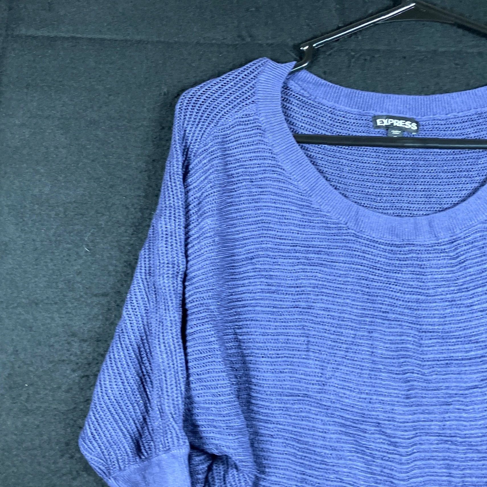 Express Express Sweater Purple Crew Neck Open Knit Dolman 3/4 Sleeve Sheer M Womens Size M / US 6-8 / IT 42-44 - 4 Thumbnail