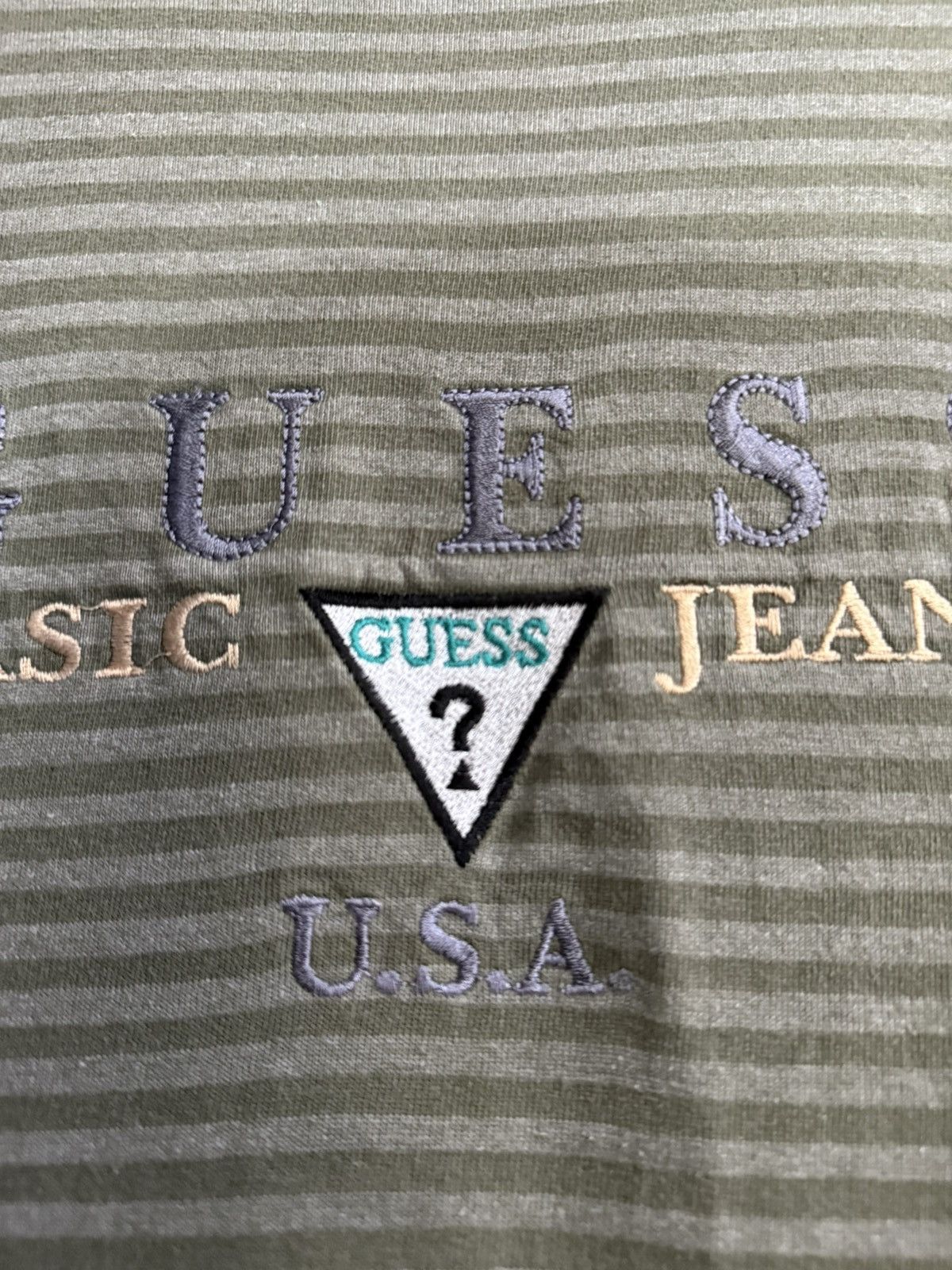 Guess × Vintage Vintage 90s Guess Georges Marciano Stripe Faded Tee Size US XL / EU 56 / 4 - 5 Thumbnail
