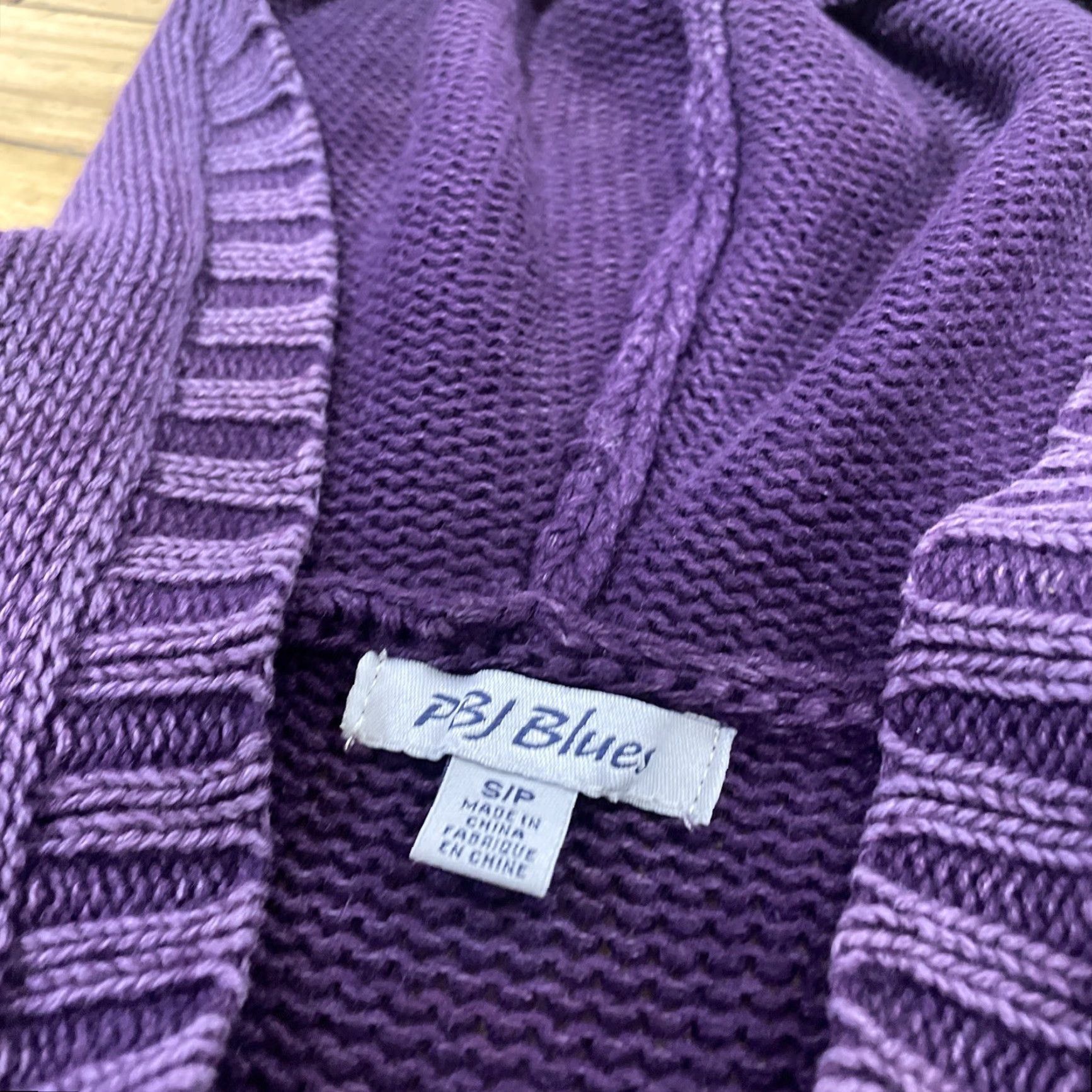 Vintage VINTAGE PBJ Blues Hoodie Cardigan Women S Knit Duster Purple Y2k Boho Long Line Crochet Wood Clasp Adjustable Boutique Sweater Size S / US 4 / IT 40 - 6 Thumbnail