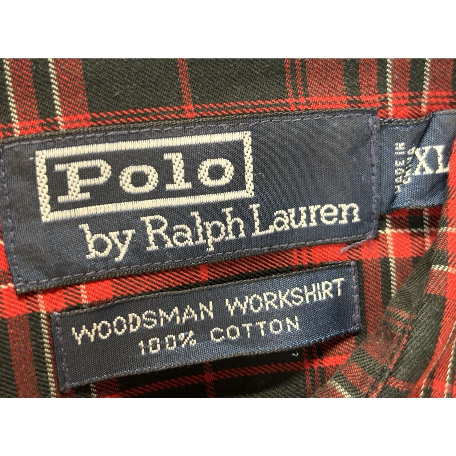 Polo Ralph Lauren VINTAGE Polo Ralph Lauren Woodsman Workshirt Button Up Shirt XL Mens Plaid Red Black 90s Size US XL / EU 56 / 4 - 5 Thumbnail