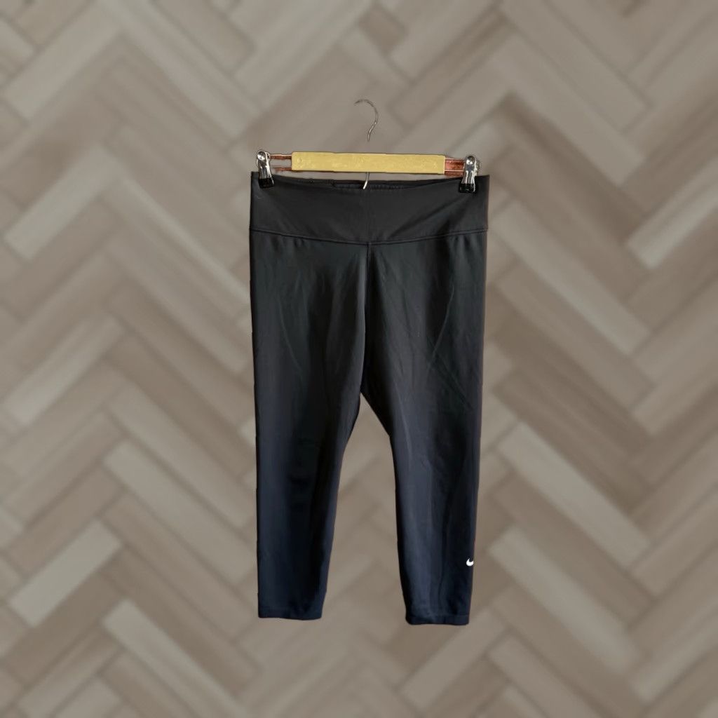 Nike Nike Womens Black Cropped Leggings Athletic Size L Size 36" / US 14 / IT 50 - 1 Thumbnail