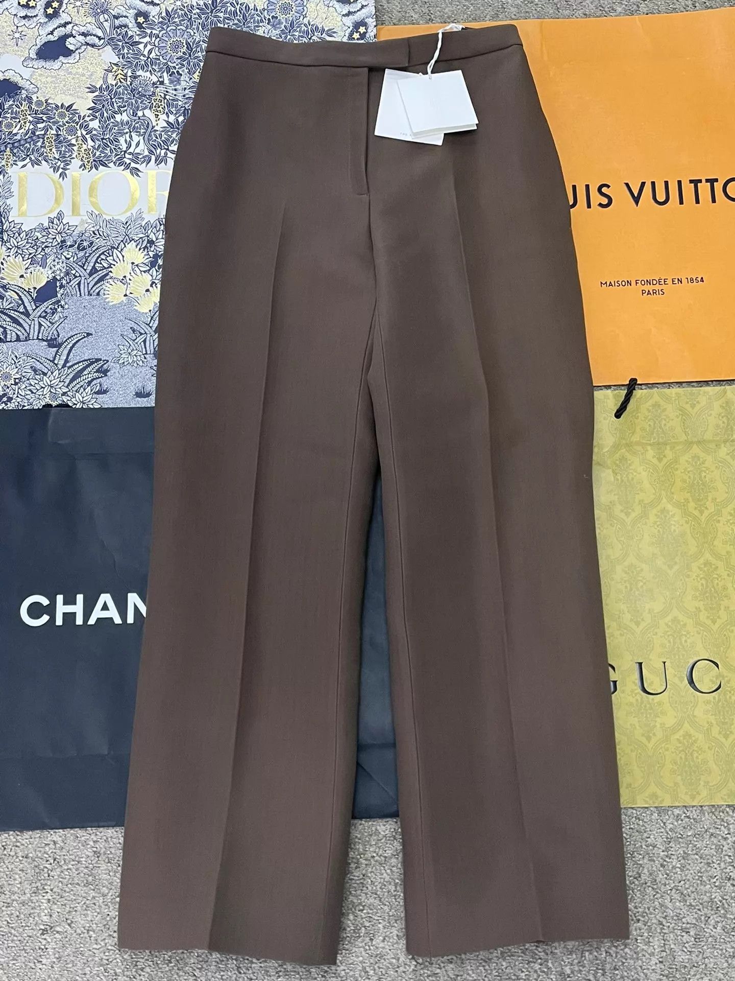 The Row The Row Brown Straight Trousers Silk & Wool 2 Size 26" / US 2 / IT 38 - 1 Thumbnail