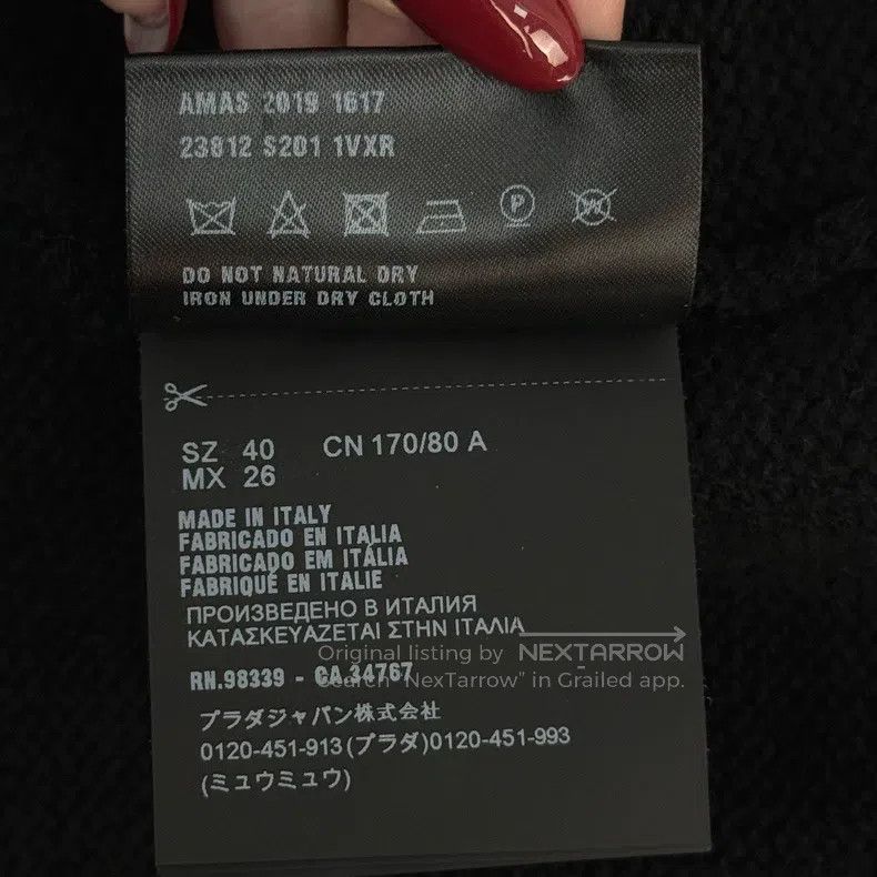 Prada Prada Black triangle high-necked cashmere dress Size S / US 4 / IT 40 - 6 Thumbnail