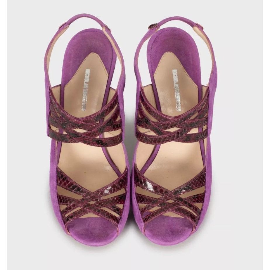 Nicholas Kirkwood Nicholas Kirkwood Suede & Snakeskin Sandals Size 36 Size US 6 / IT 36 - 2 Thumbnail