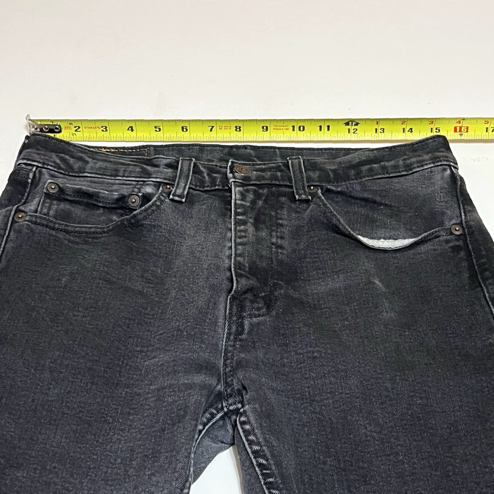 Levi's Levi's 506 Jeans Straight Regular Men 31x28 Black Denim Cotton Blend Stretch Pockets Logo Vintage No Rise Mid 10-12in 28in Inseam Size US 31 - 3 Thumbnail