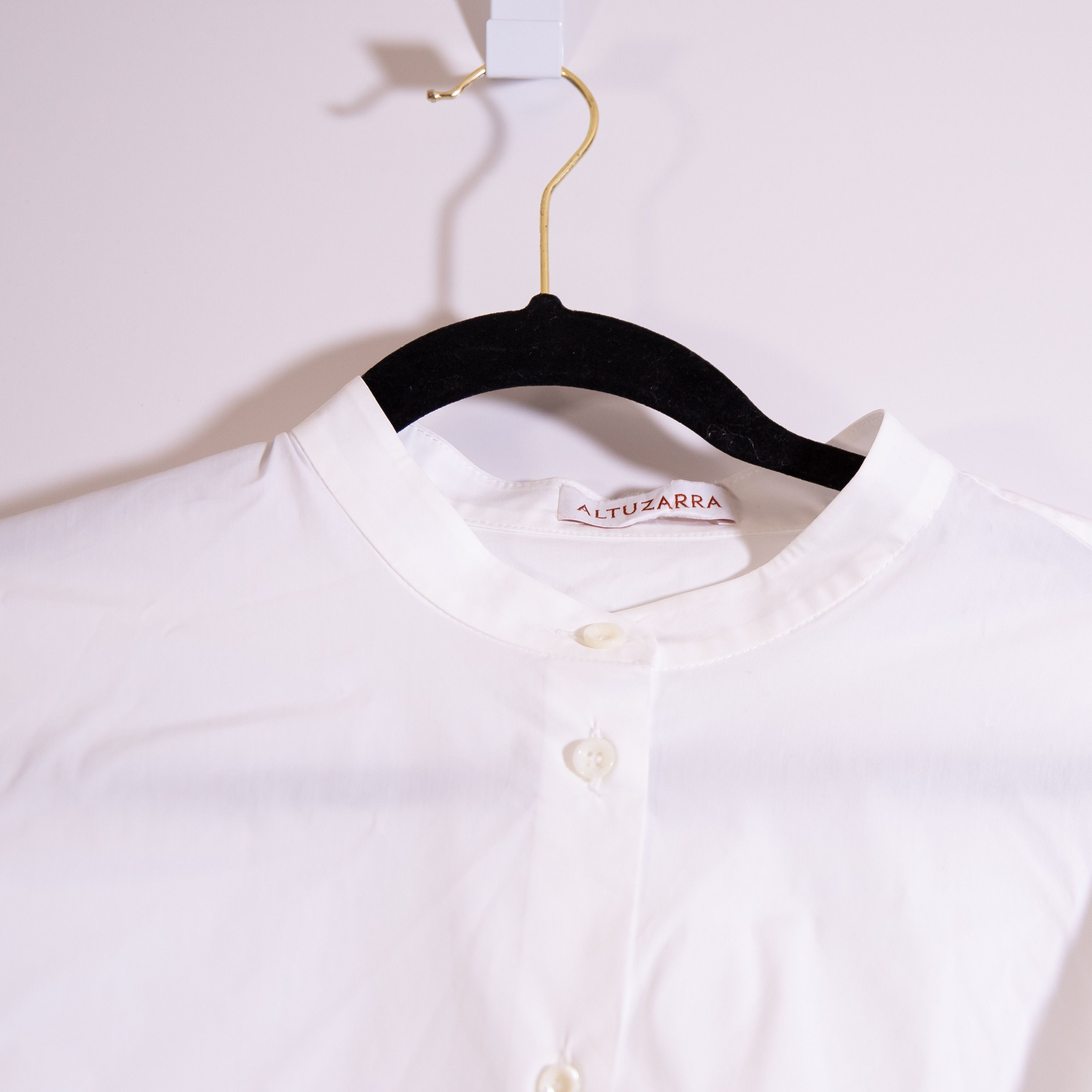 Altuzarra Altuzarra Cotton Poplin Mock Neck Pleated Size L / US 10 / IT 46 - 2 Thumbnail