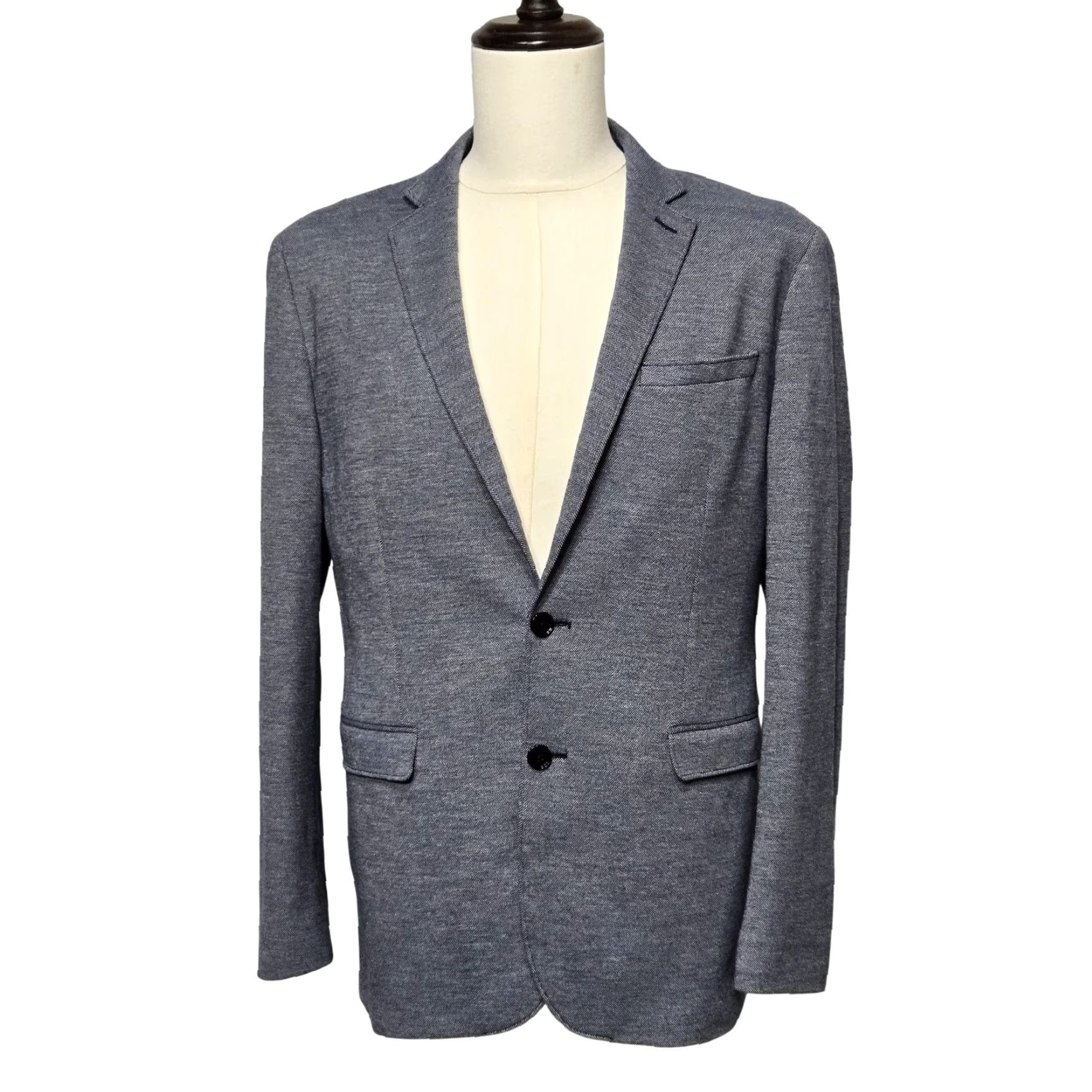 Express Express Photographer Blazer Mens 40 Regular Gray Fitted Sport Coat Jacket Two Button Size 40R - 2 Thumbnail