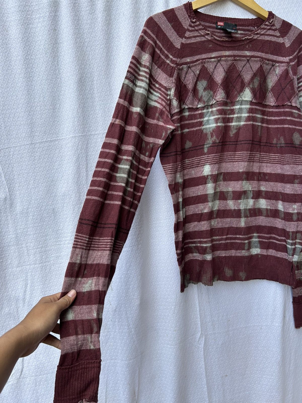 Diesel × Japanese Brand × Vintage Diesel grunge bleach knitted sweater style Size US L / EU 52-54 / 3 - 4 Thumbnail