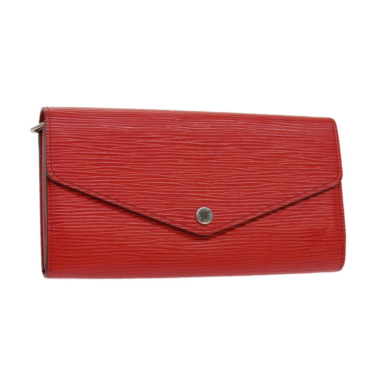 image of Louis Vuitton Epi Portefeiulle Sarah Long Wallet Red M60723 Lv Auth Hk1001, Women's