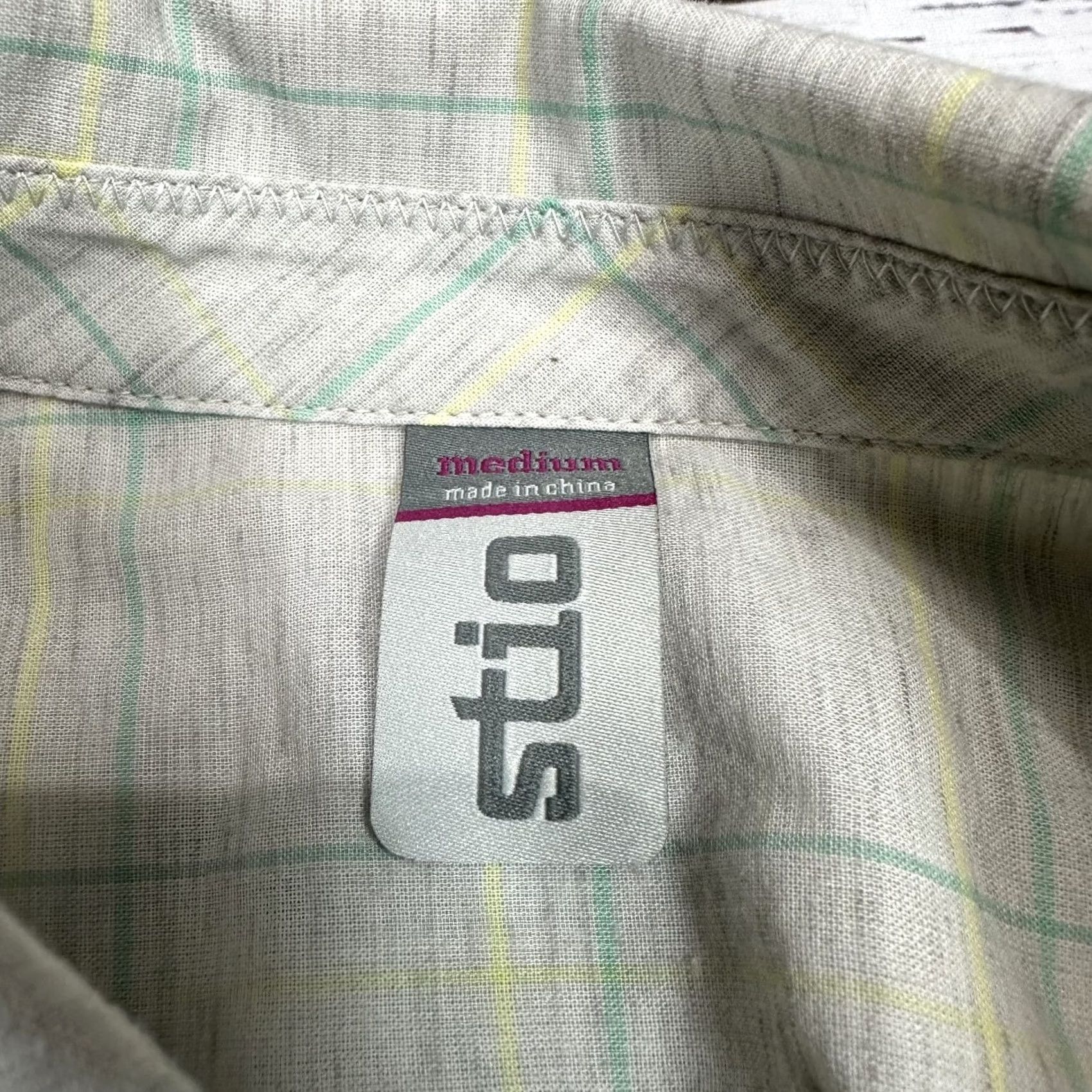 Vintage Stio Shirt Beige Green Plaid Long Sleeve 1/2 Buttons Casual Women's M Size M / US 6-8 / IT 42-44 - 4 Thumbnail