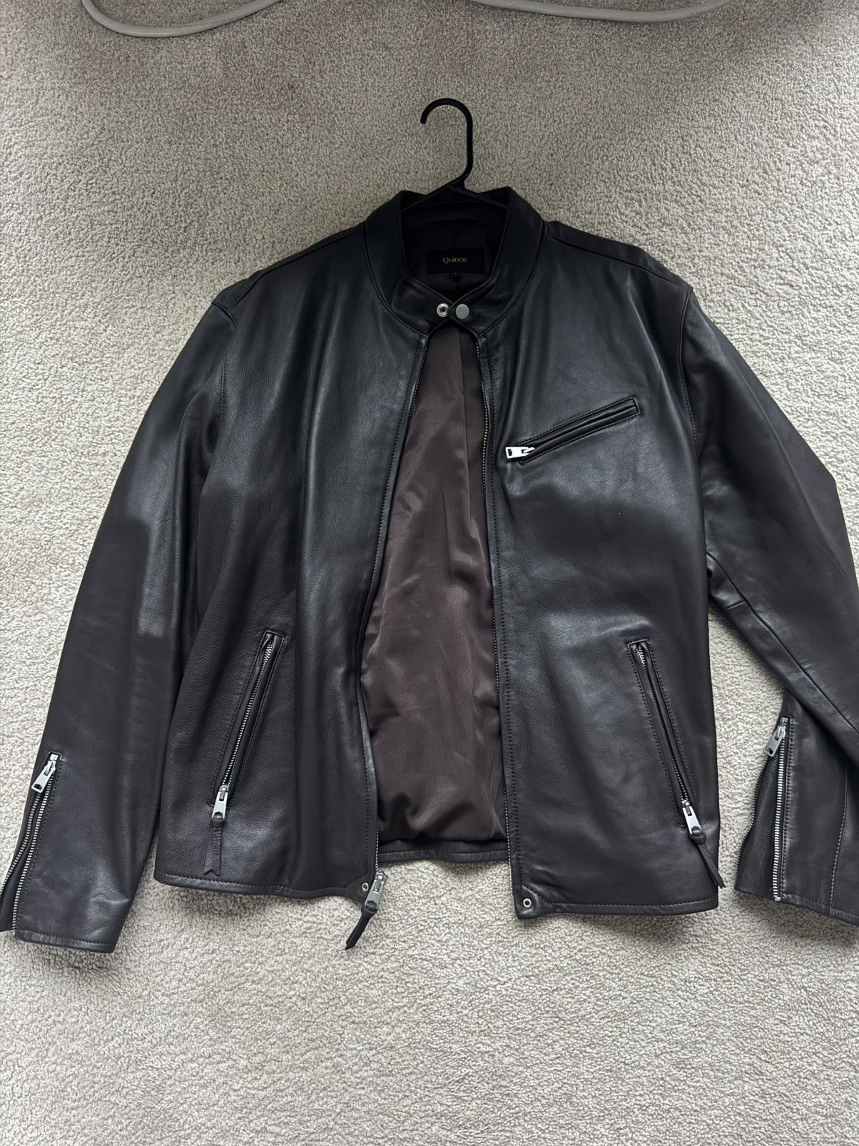 Quince Quince Brown Leather Jacket Size US L / EU 52-54 / 3 - 1 Thumbnail