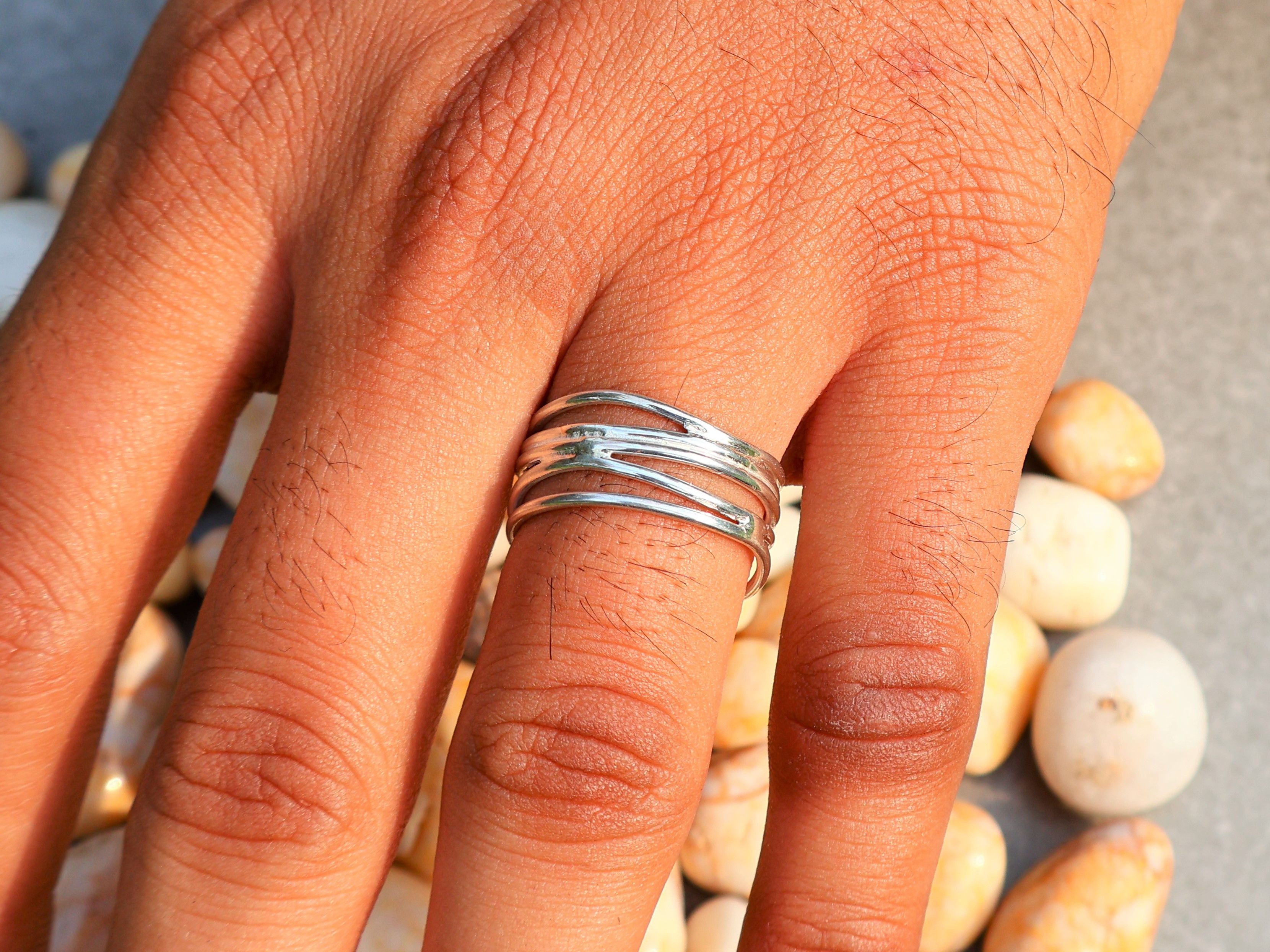 Handmade Rolling Ring, Sterling Silver Jewelry, Handmade Women Ring Size ONE SIZE - 5 Thumbnail