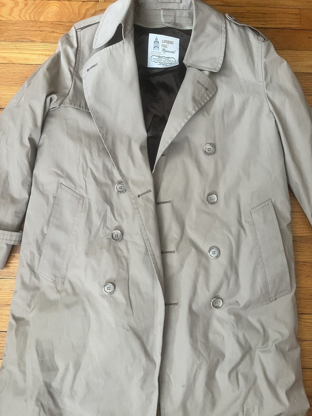 Designer × London Fog London Fog Fur Lined Trench Coat Size US L / EU 52-54 / 3 - 4 Thumbnail