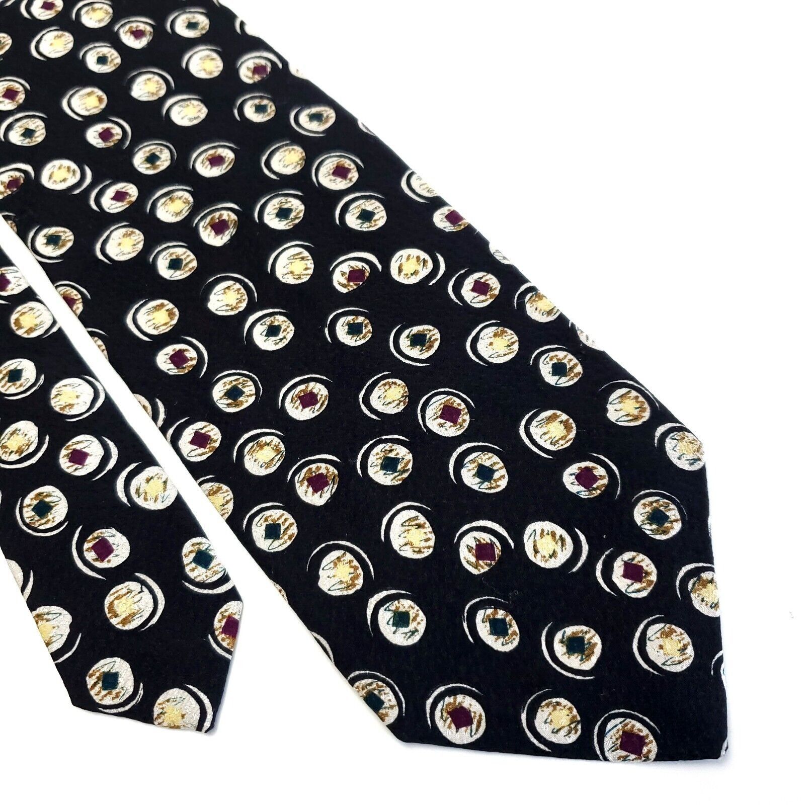 Designer Ferrell Reed Von Maur Black Abstract Jacquard Short Silk Tie Size ONE SIZE - 1 Thumbnail