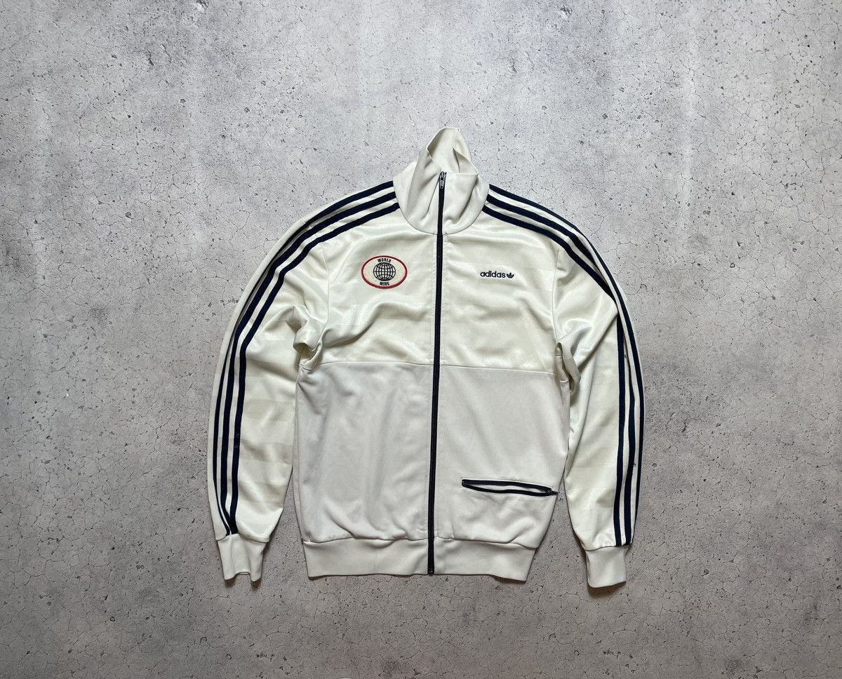 Adidas Vintage Adidas World Wide White Full Zip Track Jacket Size US S / EU 44-46 / 1 - 1 Thumbnail