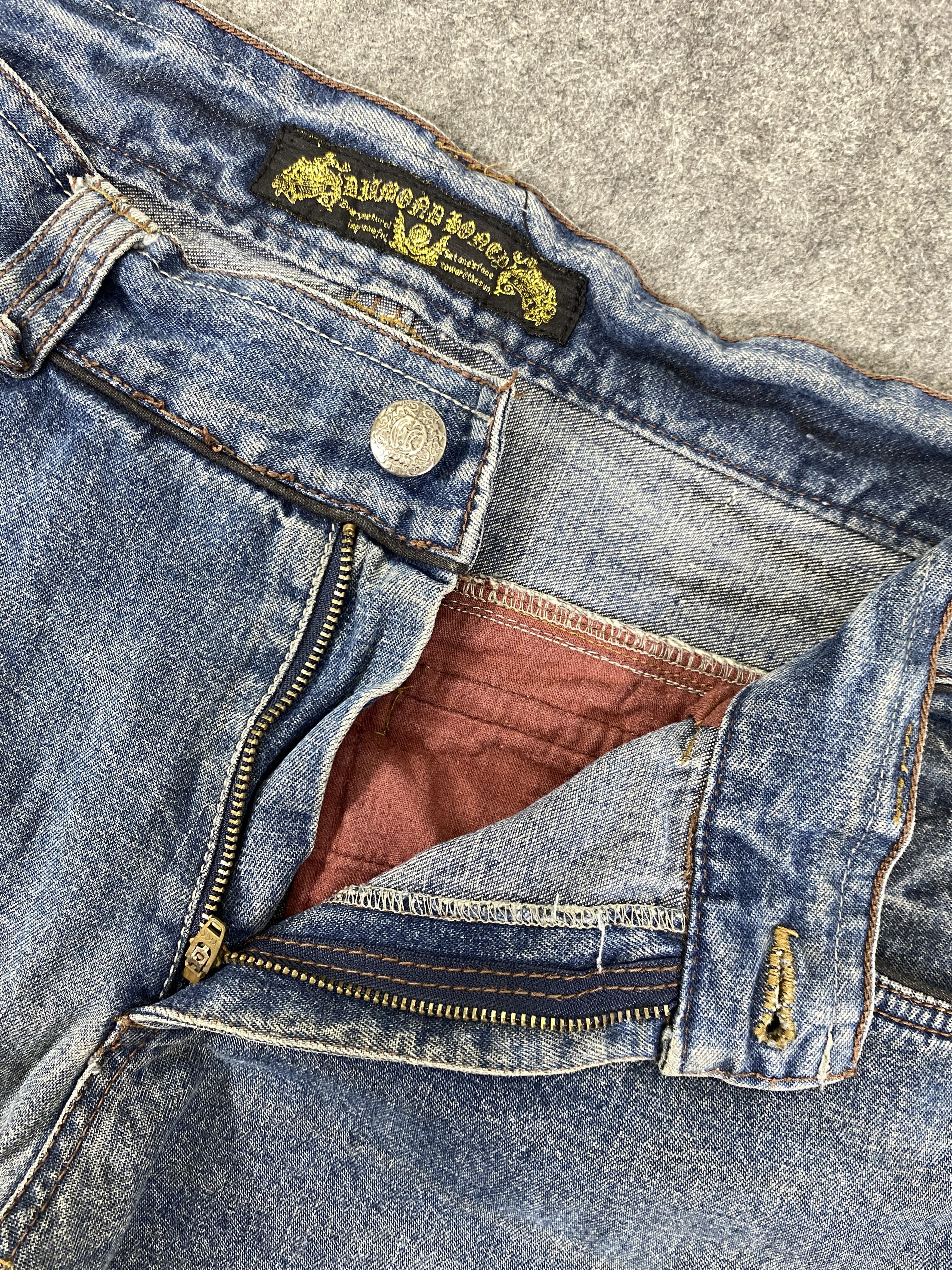 If Six Was Nine Faded Blue Vintage Flare Jeans 35x32 - JN3289 Size US 35 - 6 Thumbnail