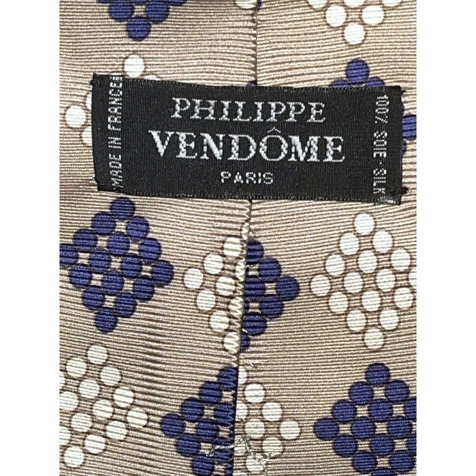 Other Philippe Vendome Paris Silk Tie ~ Gray & Blue ~ Necktie Size ONE SIZE - 5 Thumbnail