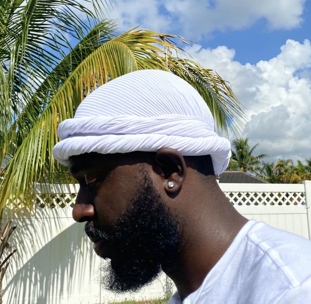 Other White Ribbed Male Halo Turban 84x20 length Size ONE SIZE - 2 Thumbnail