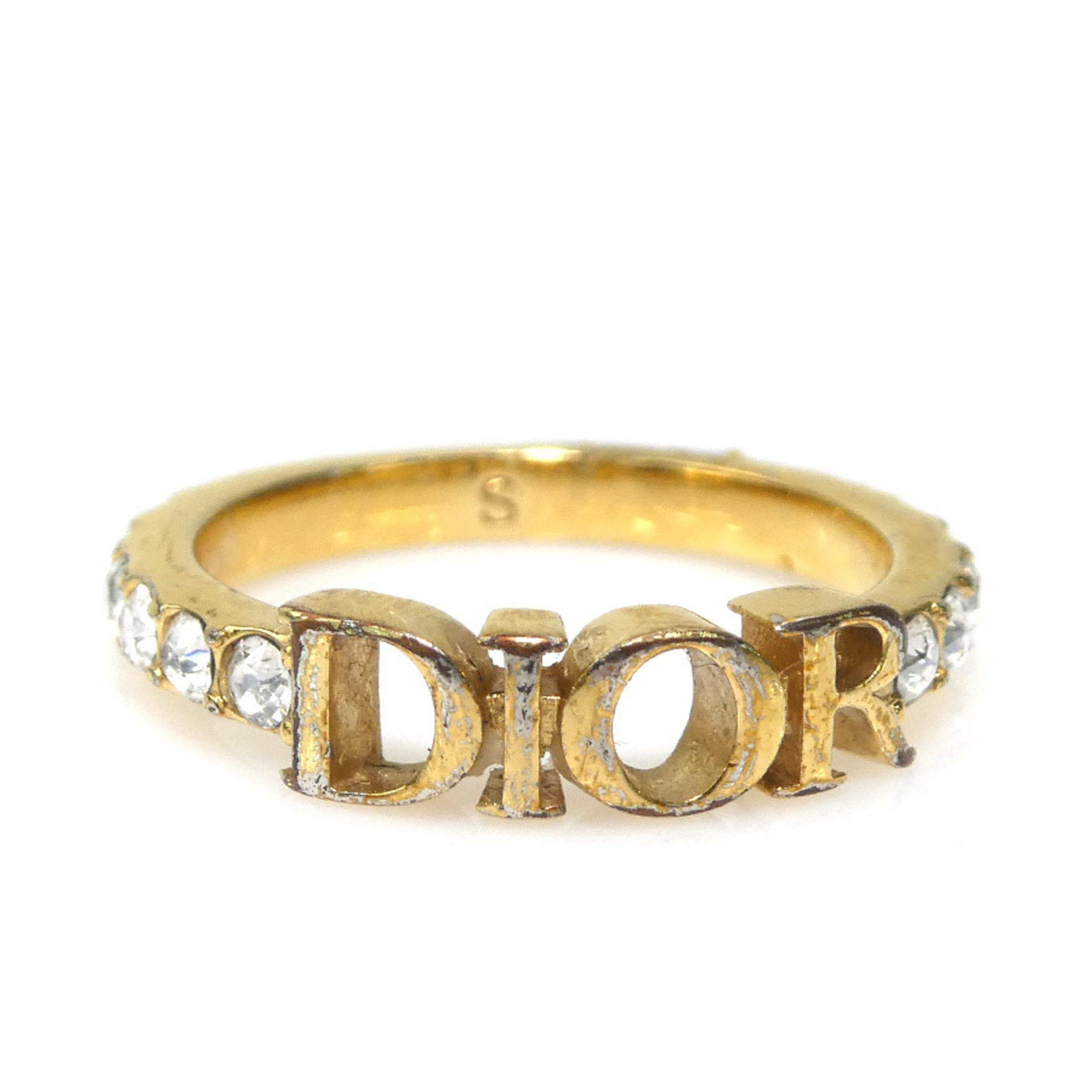 Dior Christian Dior Women's Gold Rhinestone Ring e60890 Size ONE SIZE - 1 Thumbnail
