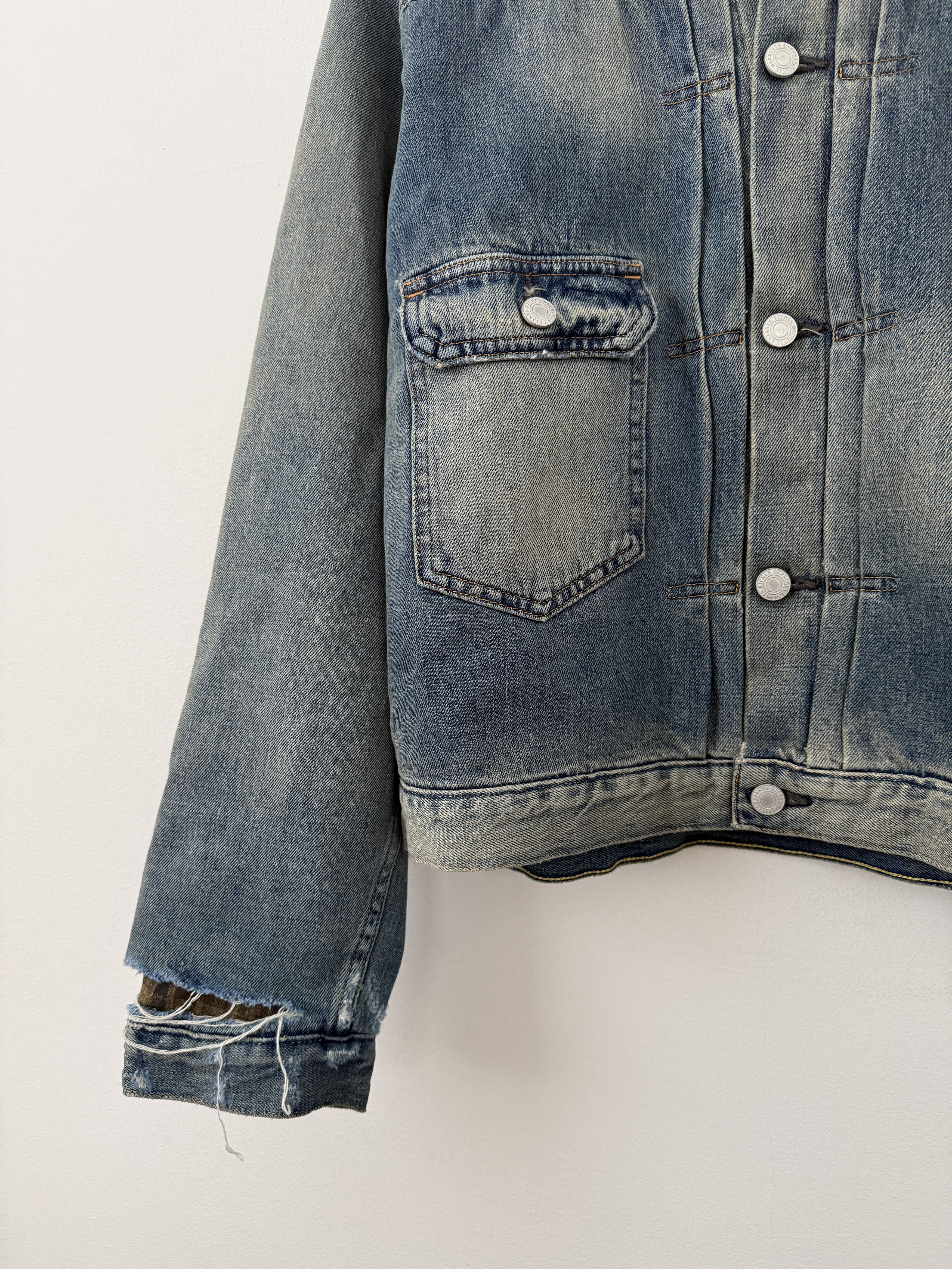 Enfants Riches Deprimes Distressed Lined Denim Jacket Size US L / EU 52-54 / 3 - 10 Thumbnail