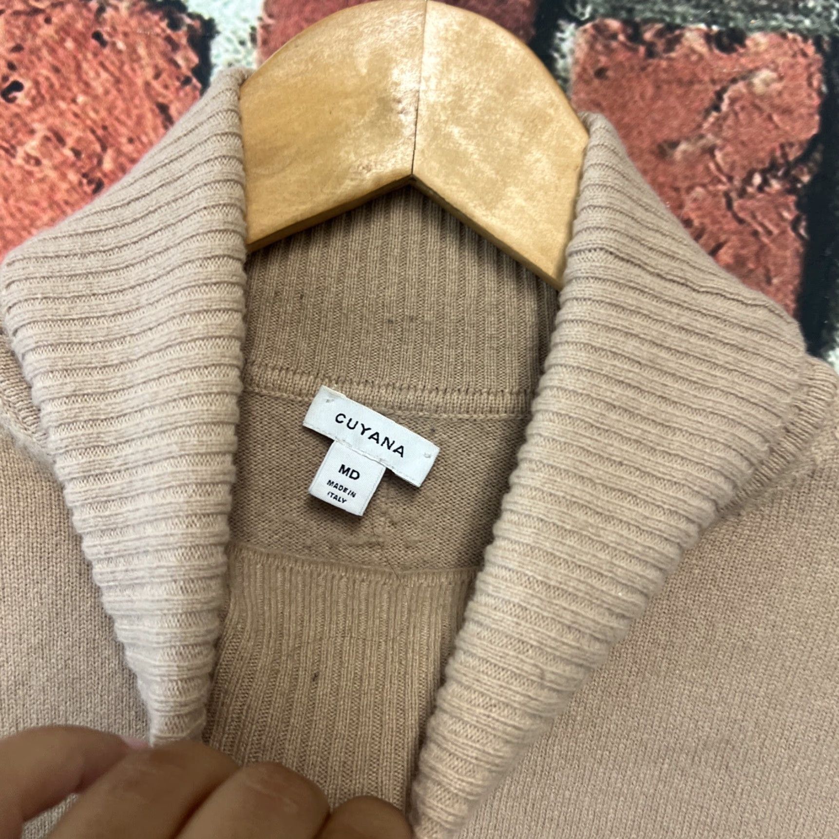 Vintage Cuyana Sweater Wool Cashmere Turtleneck Pullover Dolman Sleeve Medium M Womens Brown Beige City Classic Bohemian Winter Fall Pullover Womens Size M / US 6-8 / IT 42-44 - 2 Thumbnail