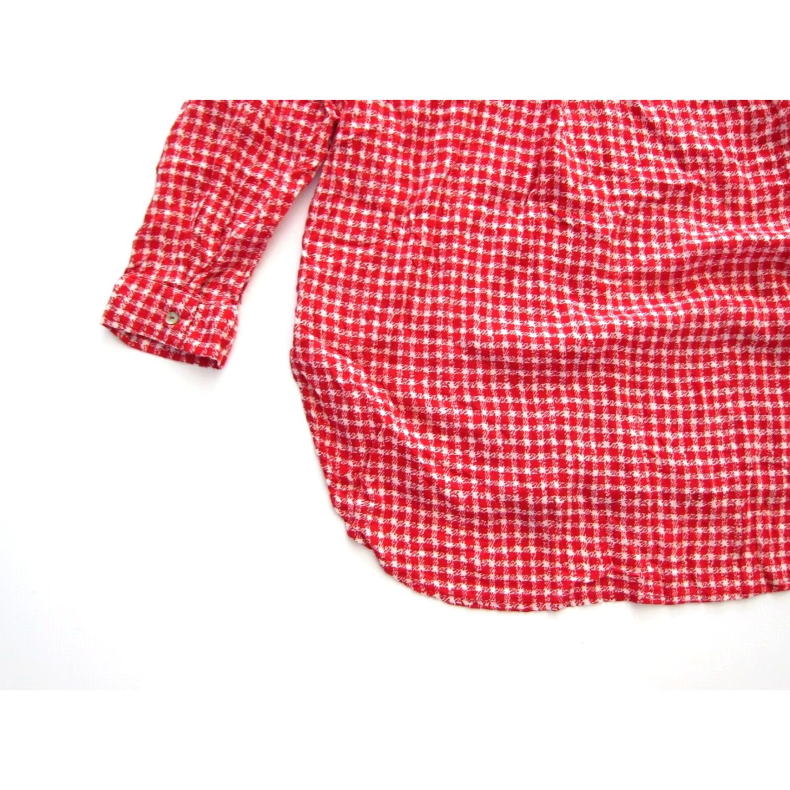 Vintage VINTAGE Grand & Greene Anthropologie Blouse Shirt Red Plaid 100% Rayon S Womens Buttons Down Long Sleeve Collared Size S / US 4 / IT 40 - 5 Thumbnail