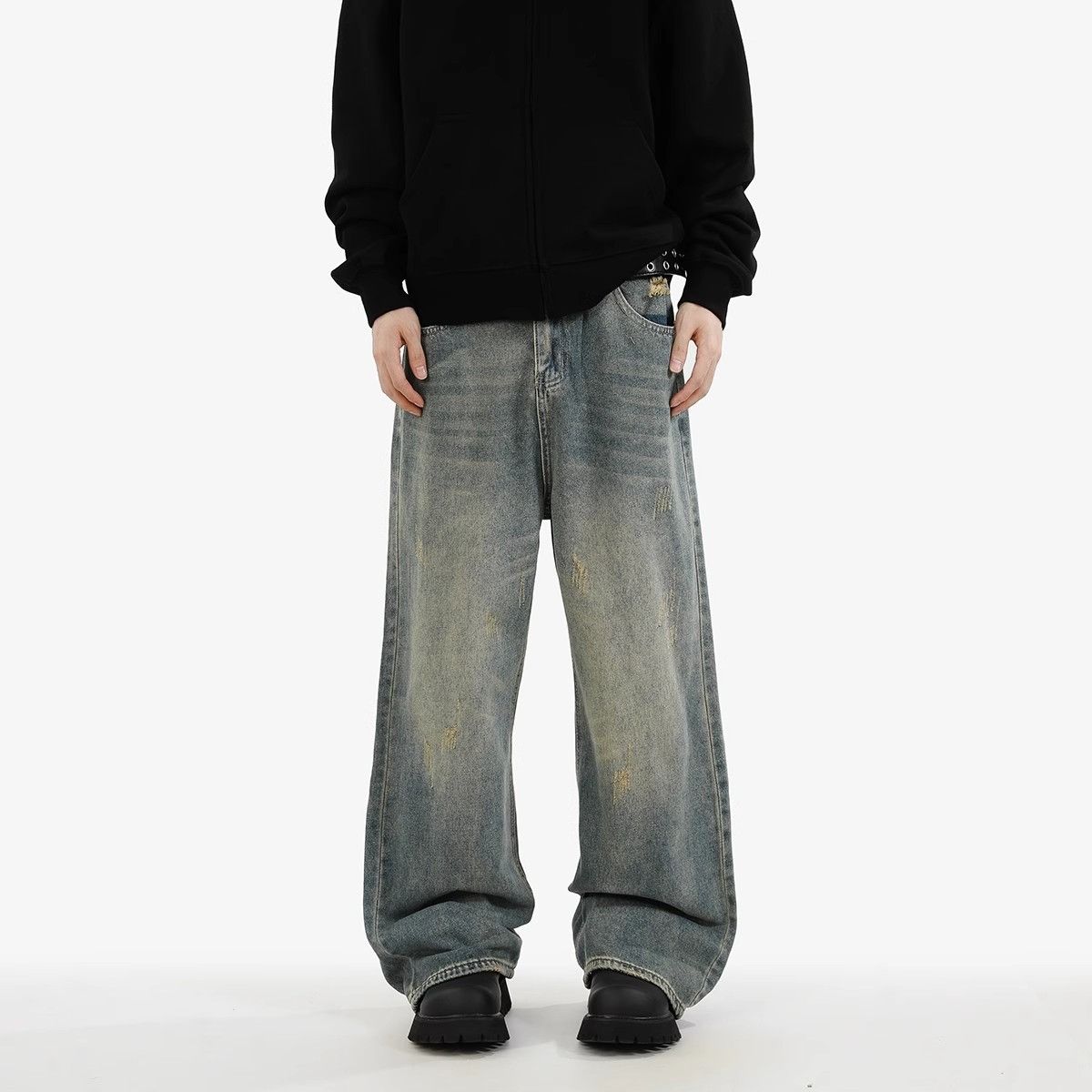 Japanese Brand Retro loose straight leg wide leg jeans Size US 32 / EU 48 - 1 Thumbnail