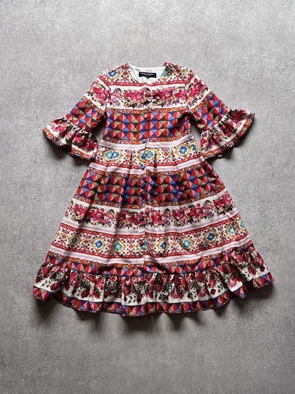 Designer Vintage Dolce & Gabbana Floral Abstract Dress Size M / US 6-8 / IT 42-44 - 1 Thumbnail
