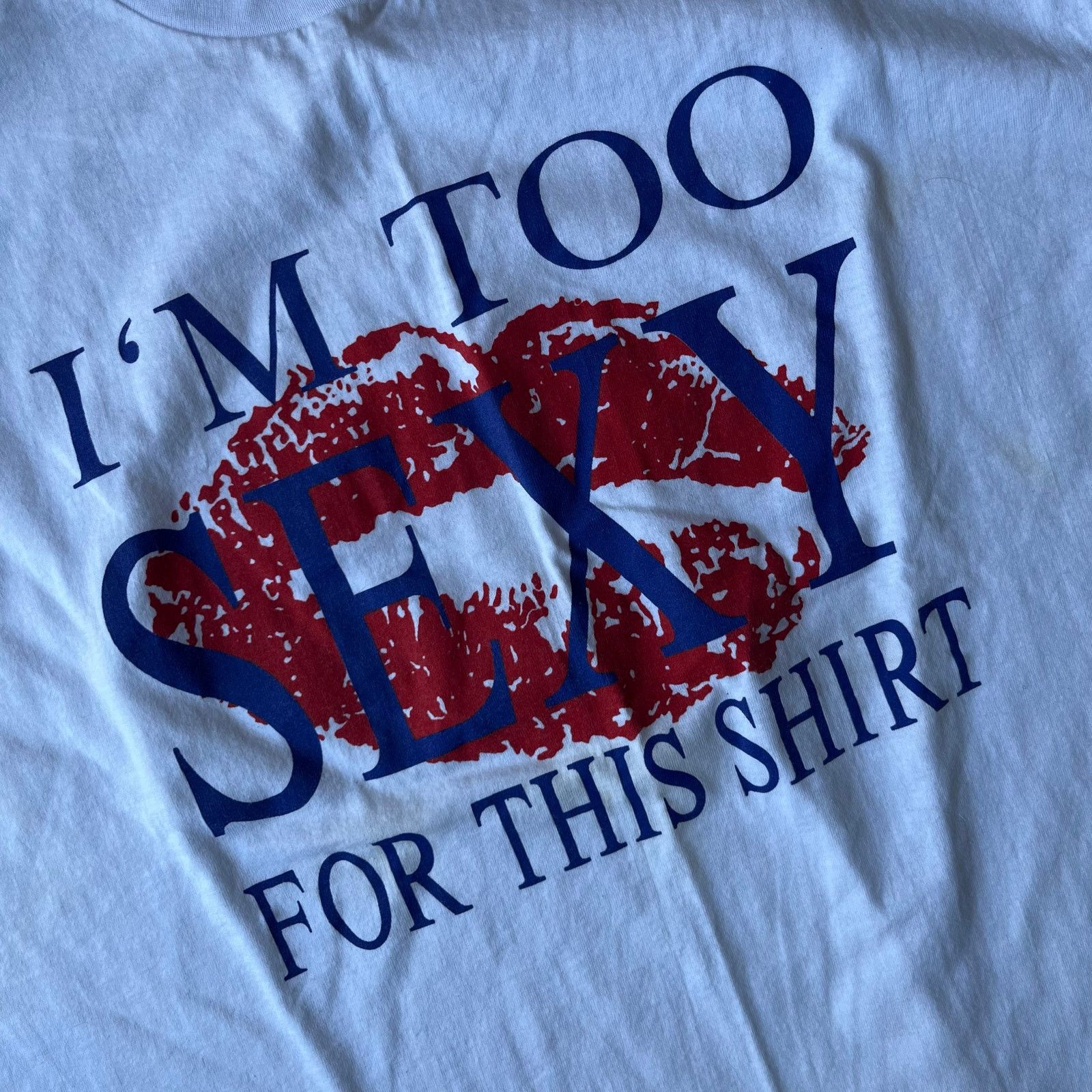 Vintage VINTAGE TOO SEXY PARODY FUNNY SHIRT XL 90S WHITE TEE DIVA Size US XL / EU 56 / 4 - 1 Thumbnail