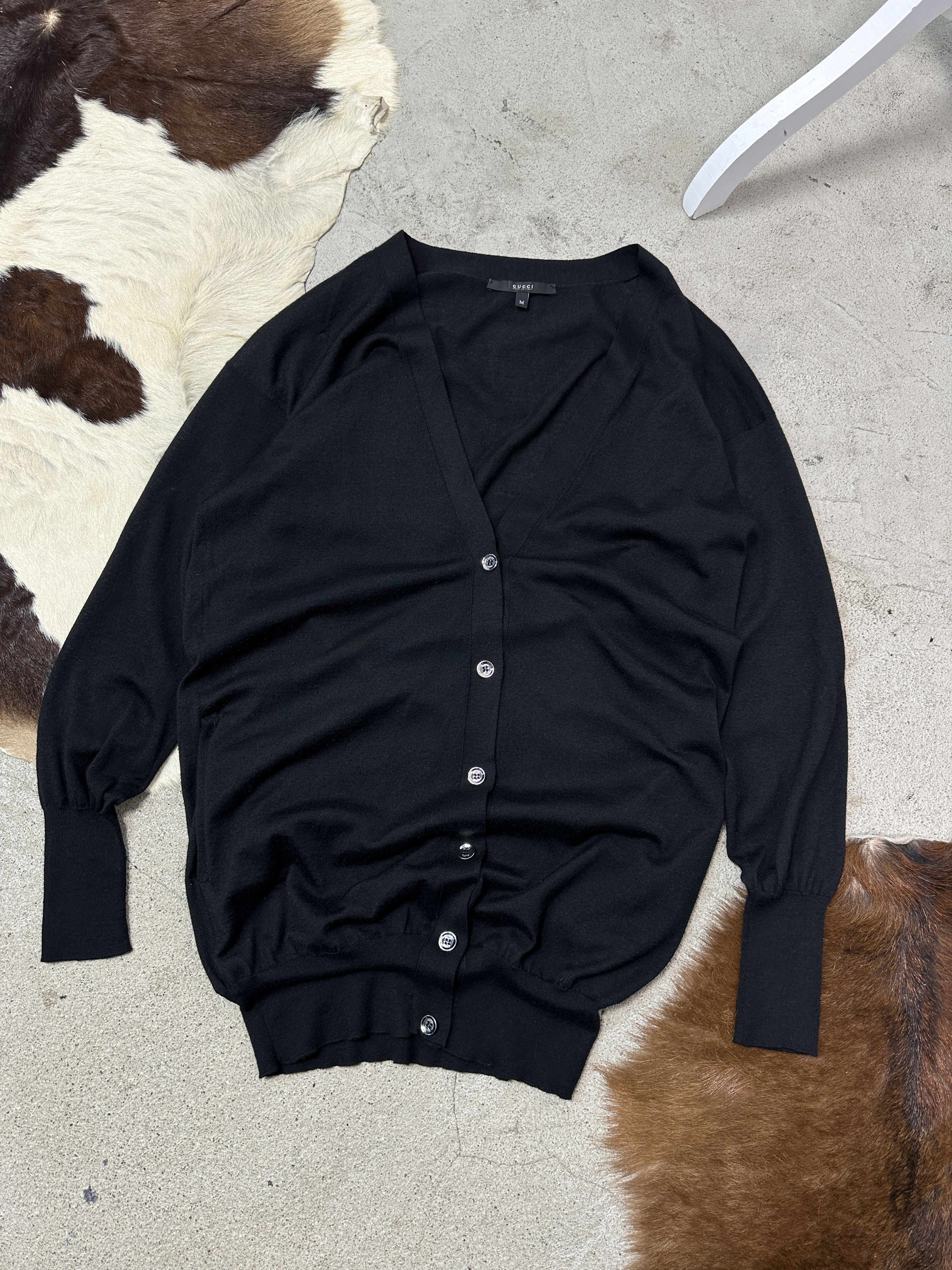 Gucci Vintage Old Money Silk Cashmere Gucci Cardigan Y2K Size M / US 6-8 / IT 42-44 - 2 Thumbnail