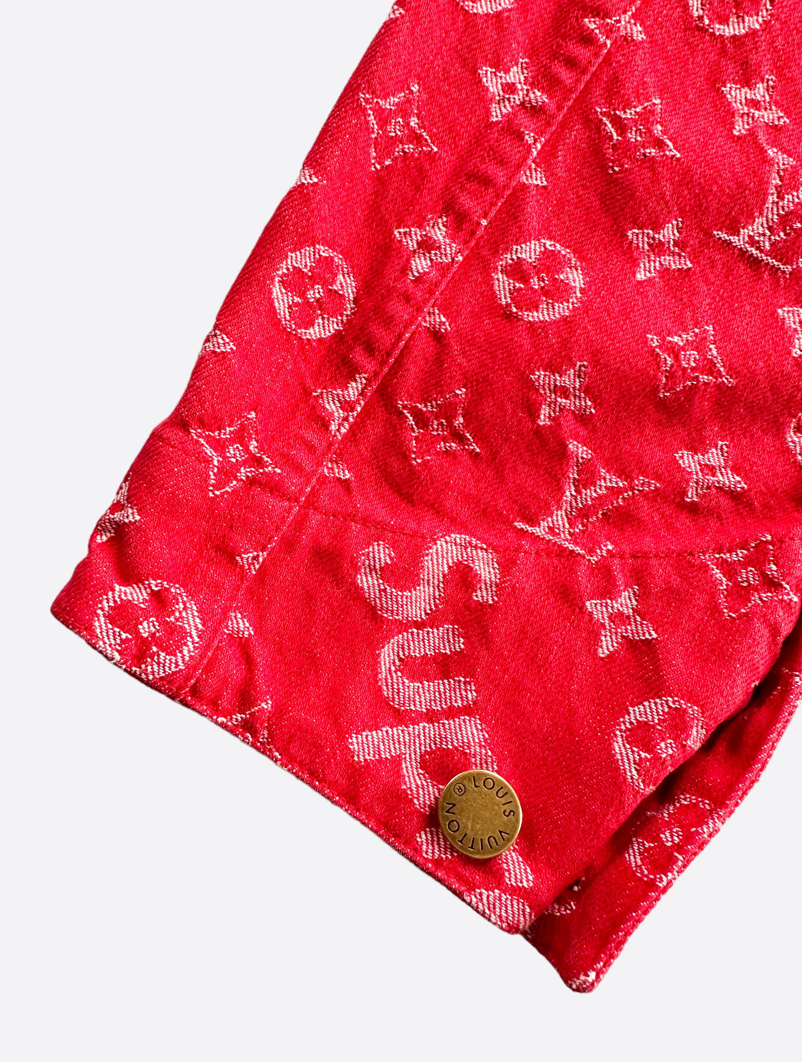 Louis Vuitton × Supreme Louis Vuitton Supreme Red Monogram Chore Jacket 1/1 Size US XL / EU 56 / 4 - 5 Thumbnail