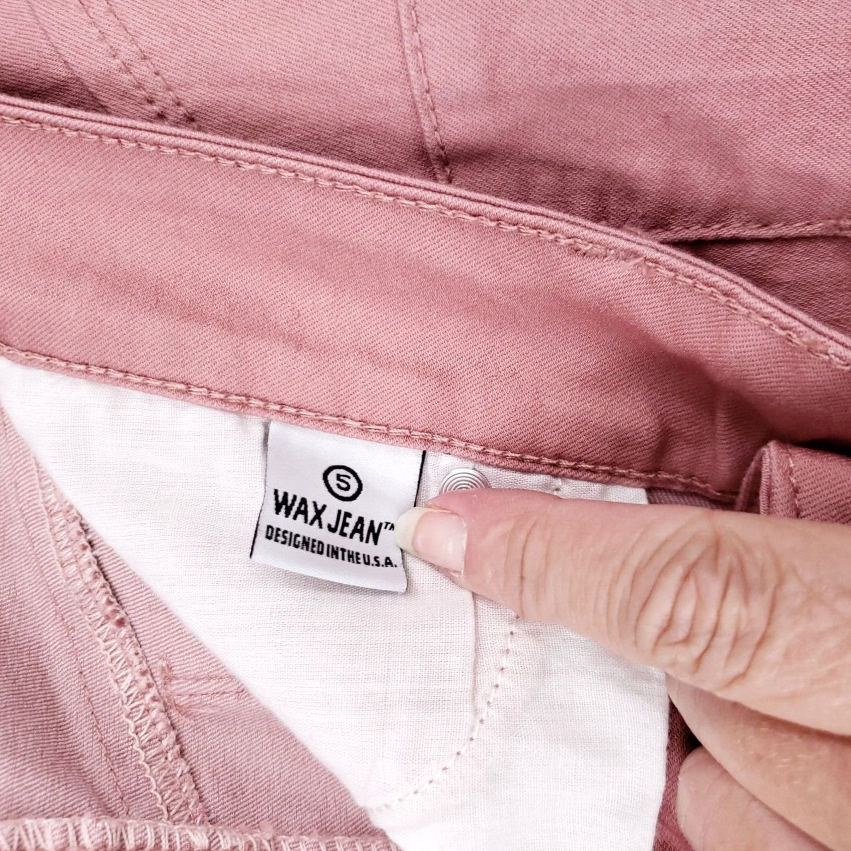 Denime Wax Jeans Mid Rise Skinny Leg 5 Juniors Pink Denim Light Wash Zip Womens Size 30" / US 8 / IT 44 - 6 Thumbnail